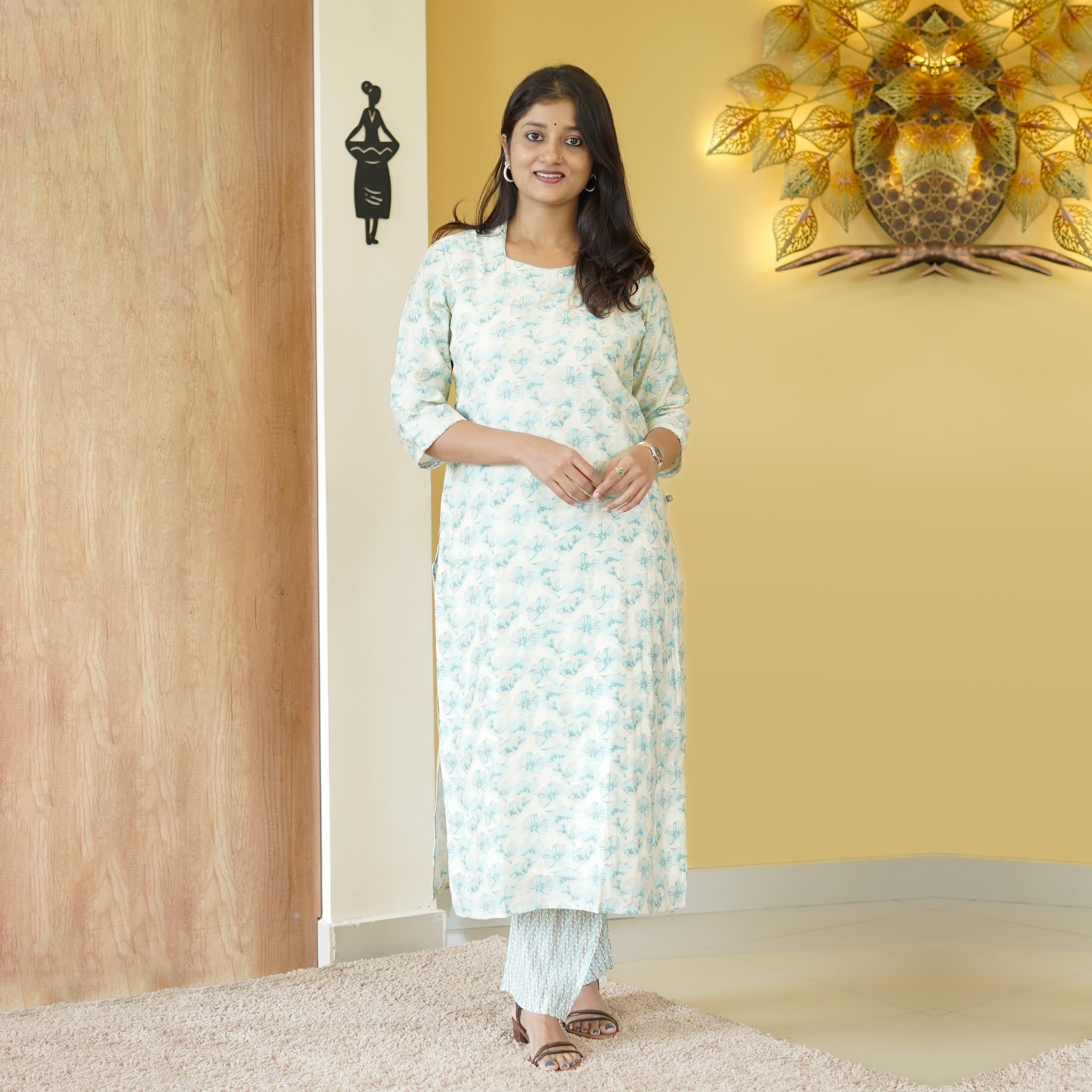Load image into Gallery viewer, MUSLIN SILK KURTI SET -4994