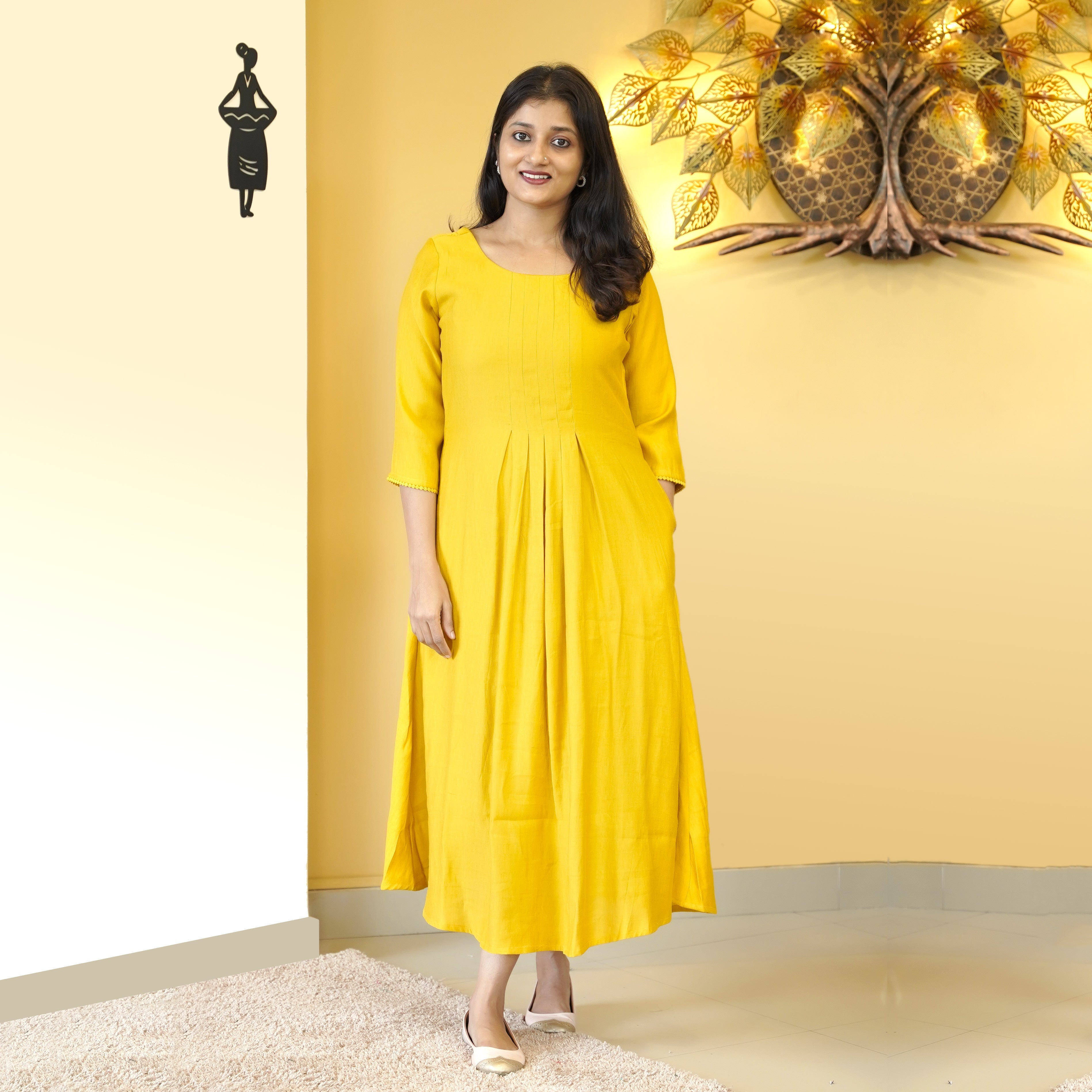 Load image into Gallery viewer, VISCOSE A LINE KURTI- 4366