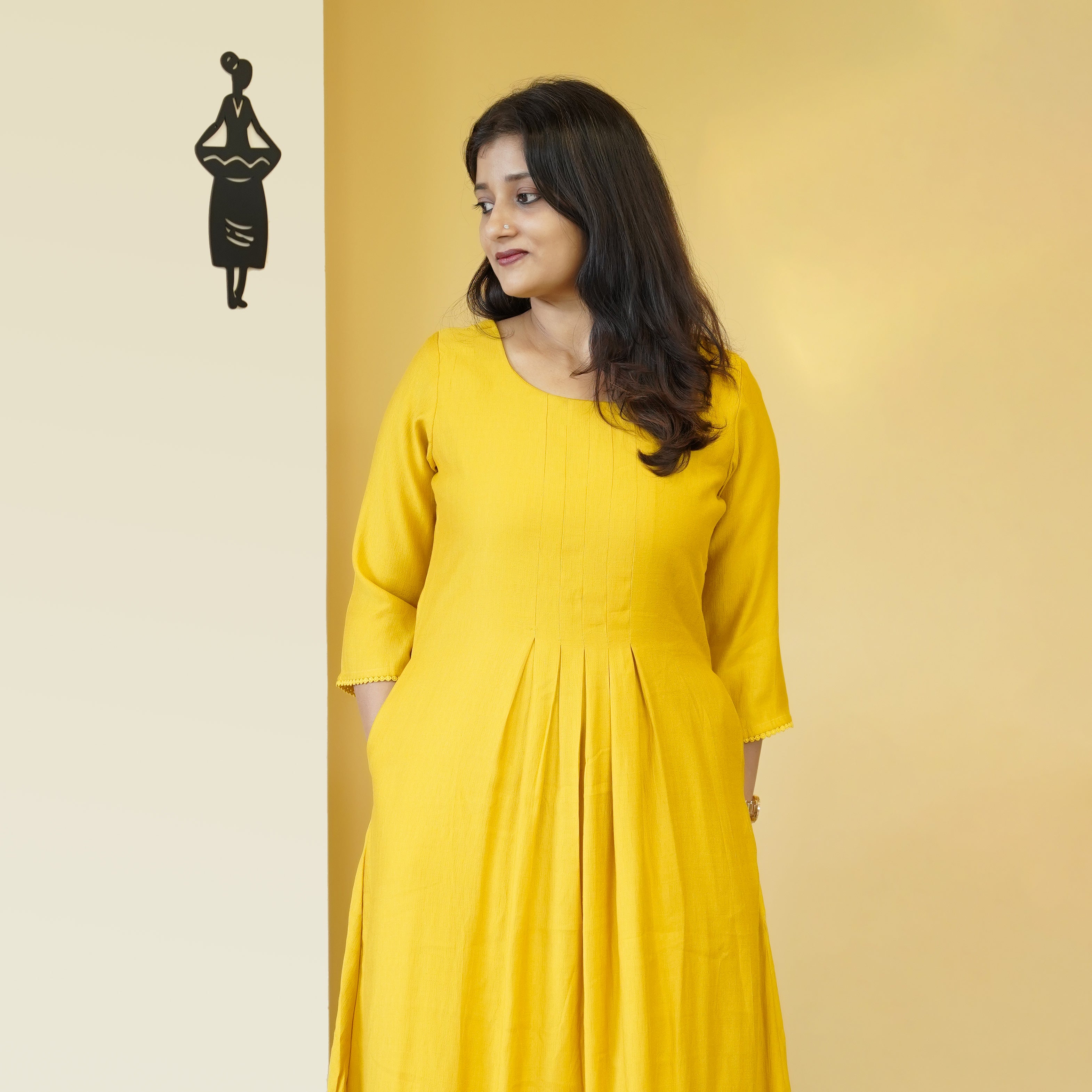 Load image into Gallery viewer, VISCOSE A LINE KURTI- 4366