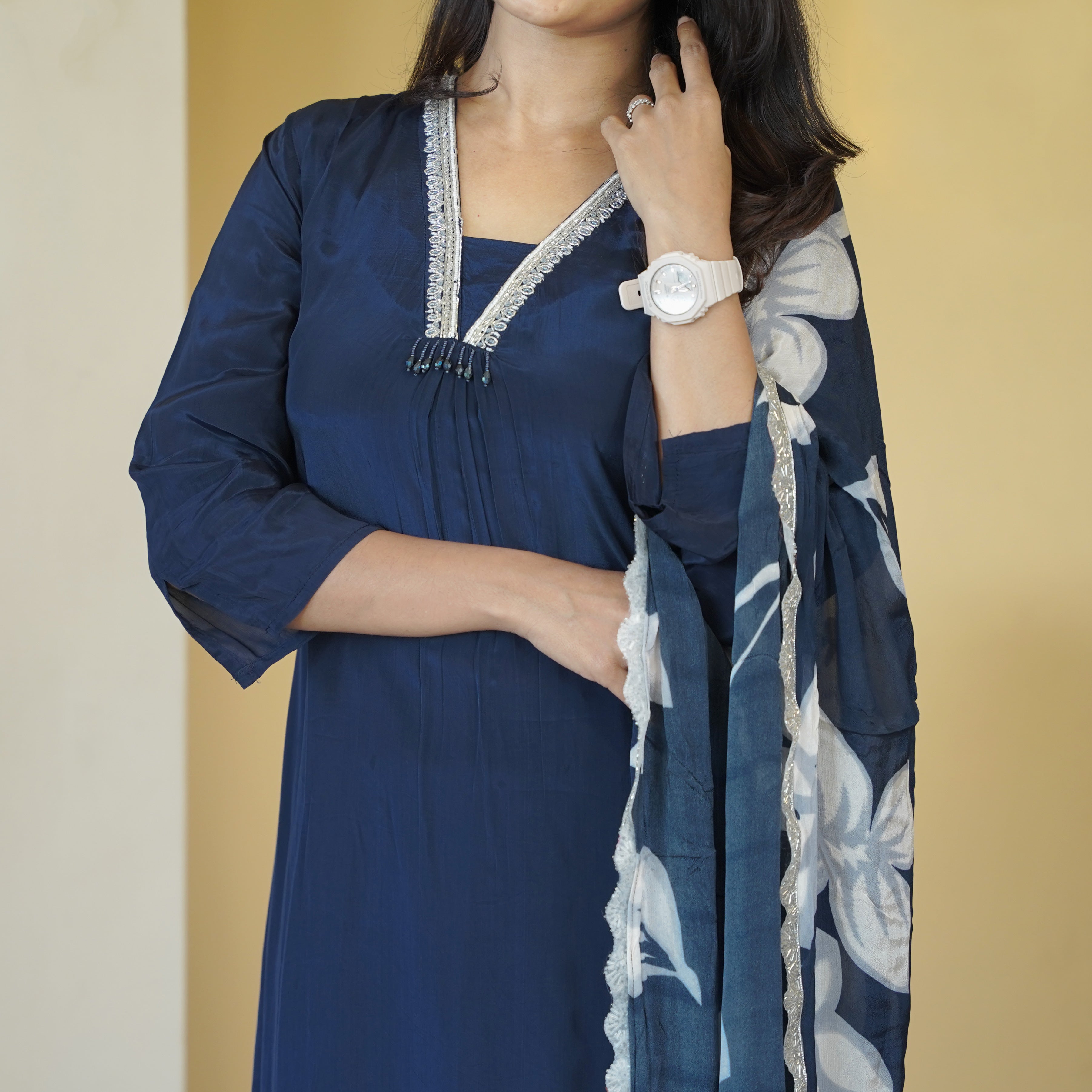 Load image into Gallery viewer, Crepe Silk Stitched Suit- 5053