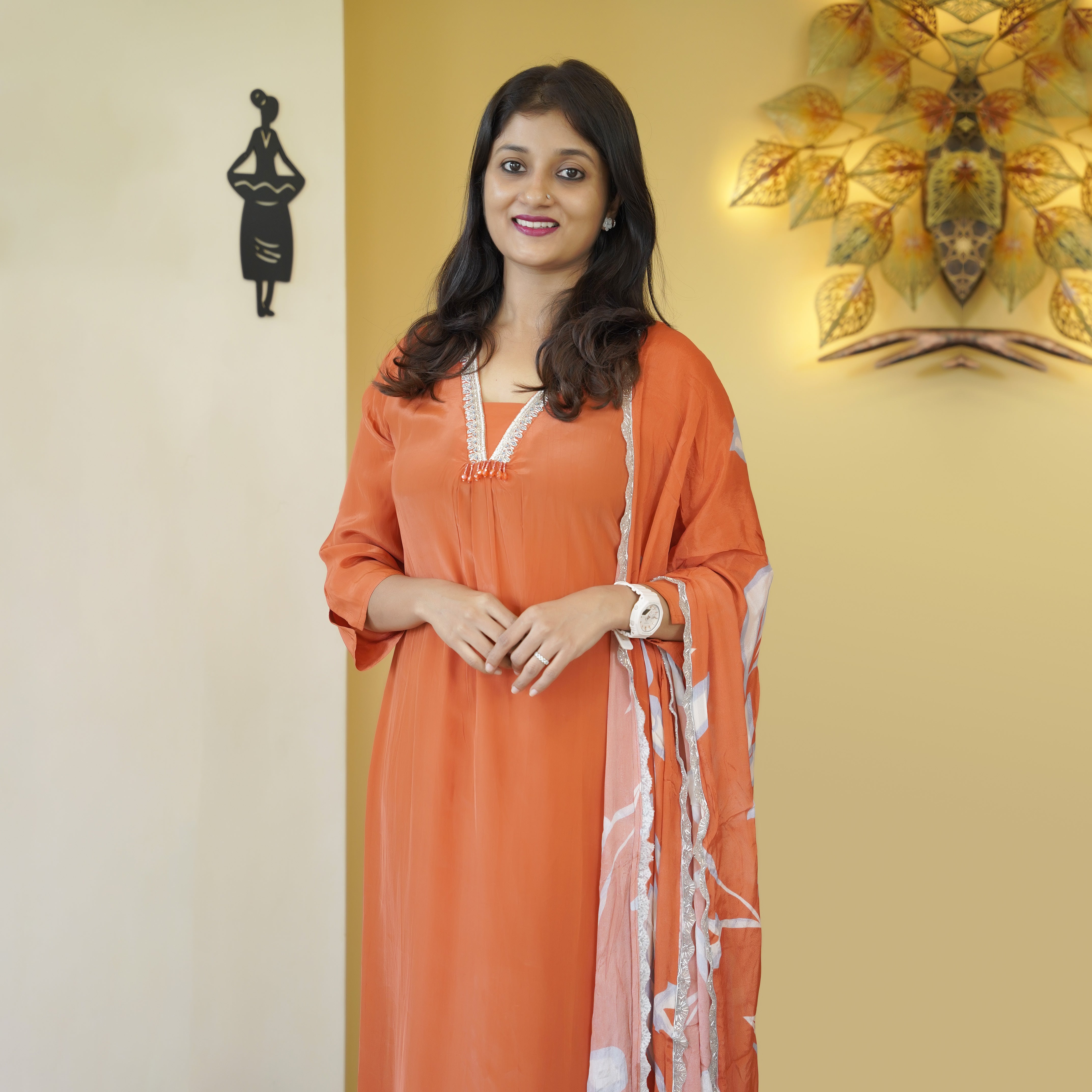 Load image into Gallery viewer, Crepe Silk Stitched Suit- 5053