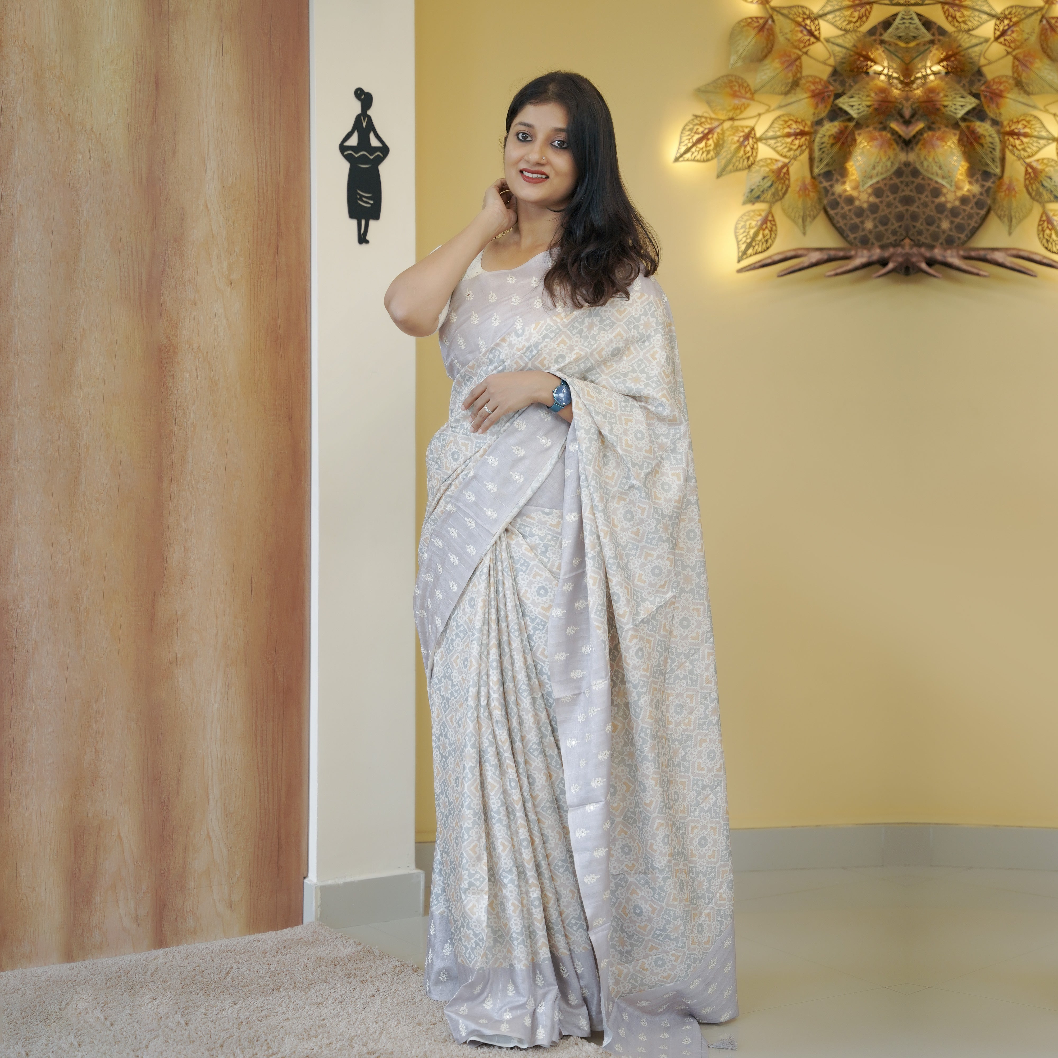 Load image into Gallery viewer, Semi Tusser Silk Saree -4813