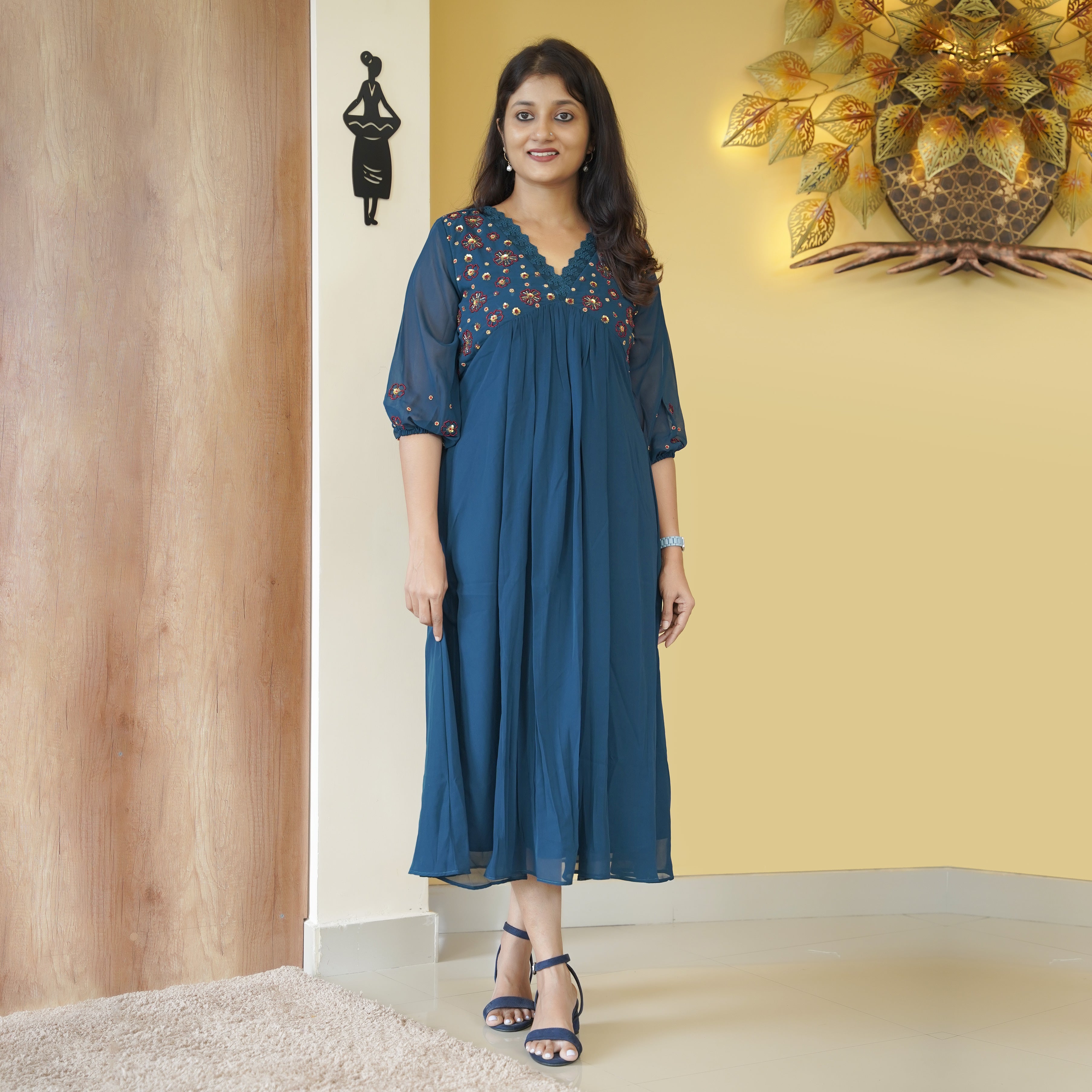 Load image into Gallery viewer, Georgette Designer Kurti (pre-order)-5083