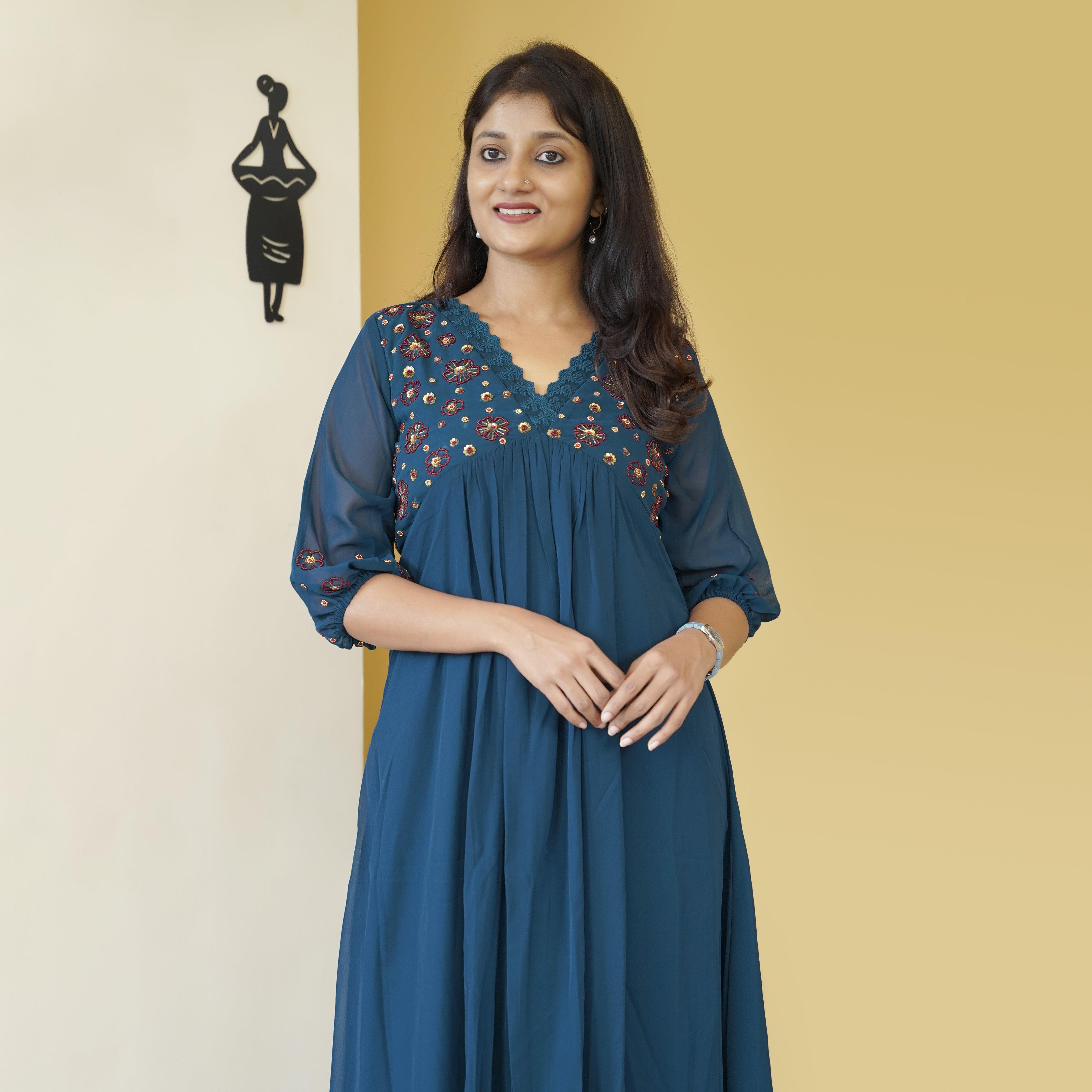 Load image into Gallery viewer, Georgette Designer Kurti (pre-order)-5083