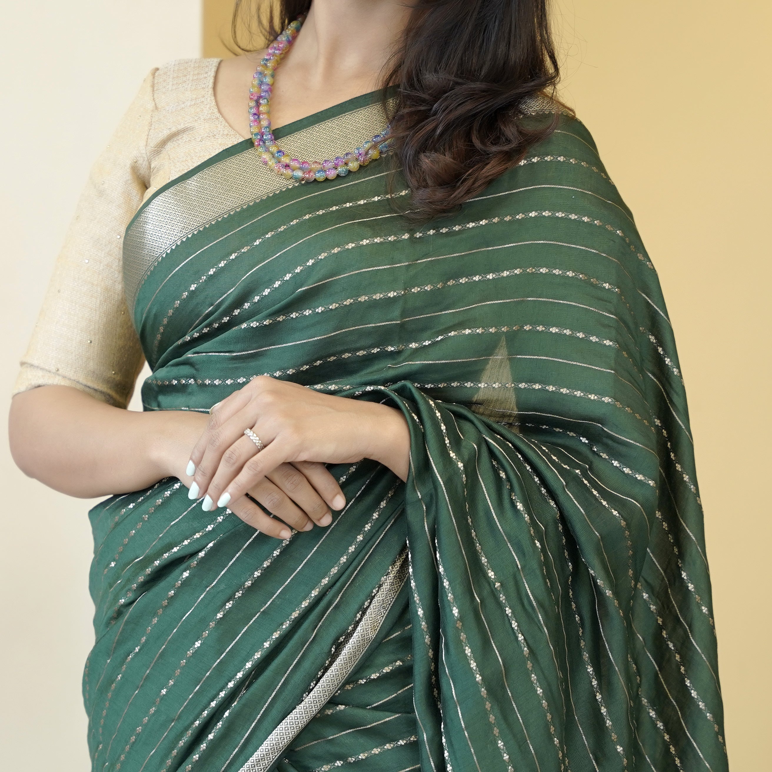 Load image into Gallery viewer, Crepe Silk Saree-4805