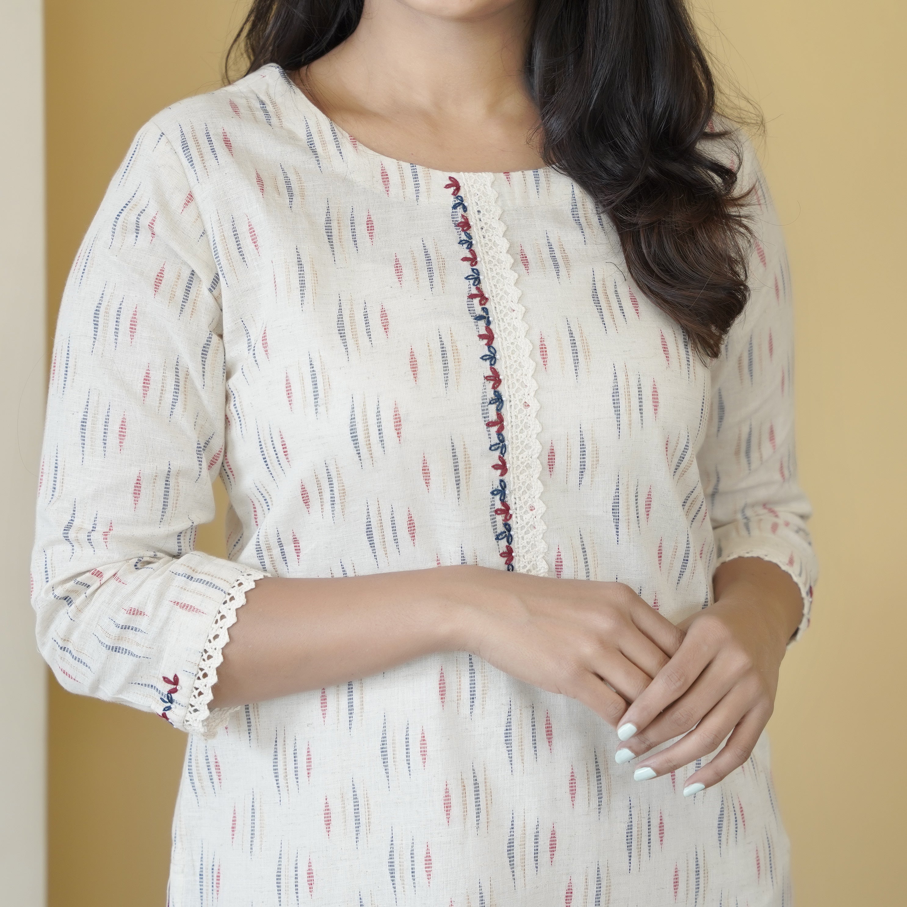 Load image into Gallery viewer, Pure Cotton Slitted Kurti- 4297