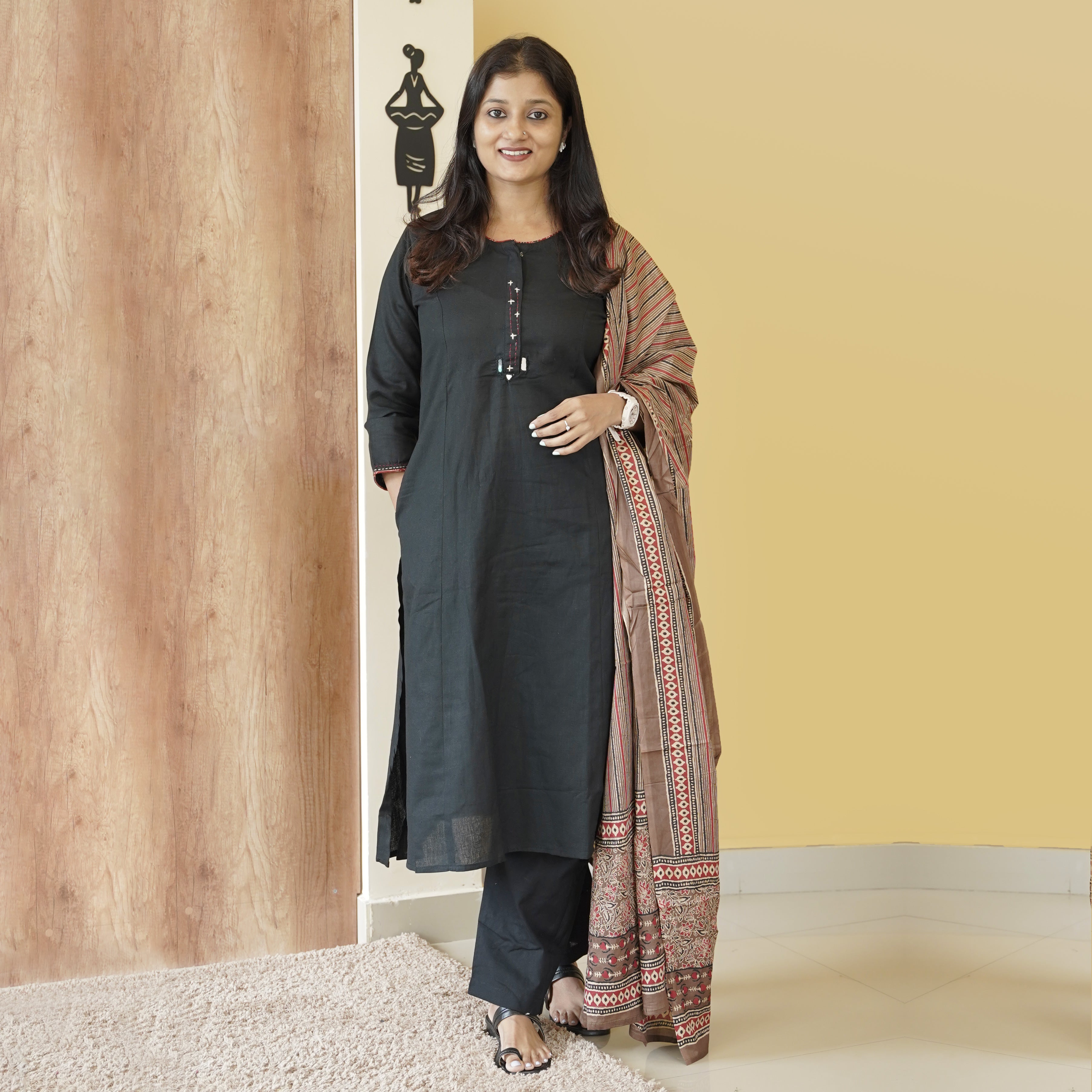 Load image into Gallery viewer, Pure Cotton A-Line Kurti Set-5028