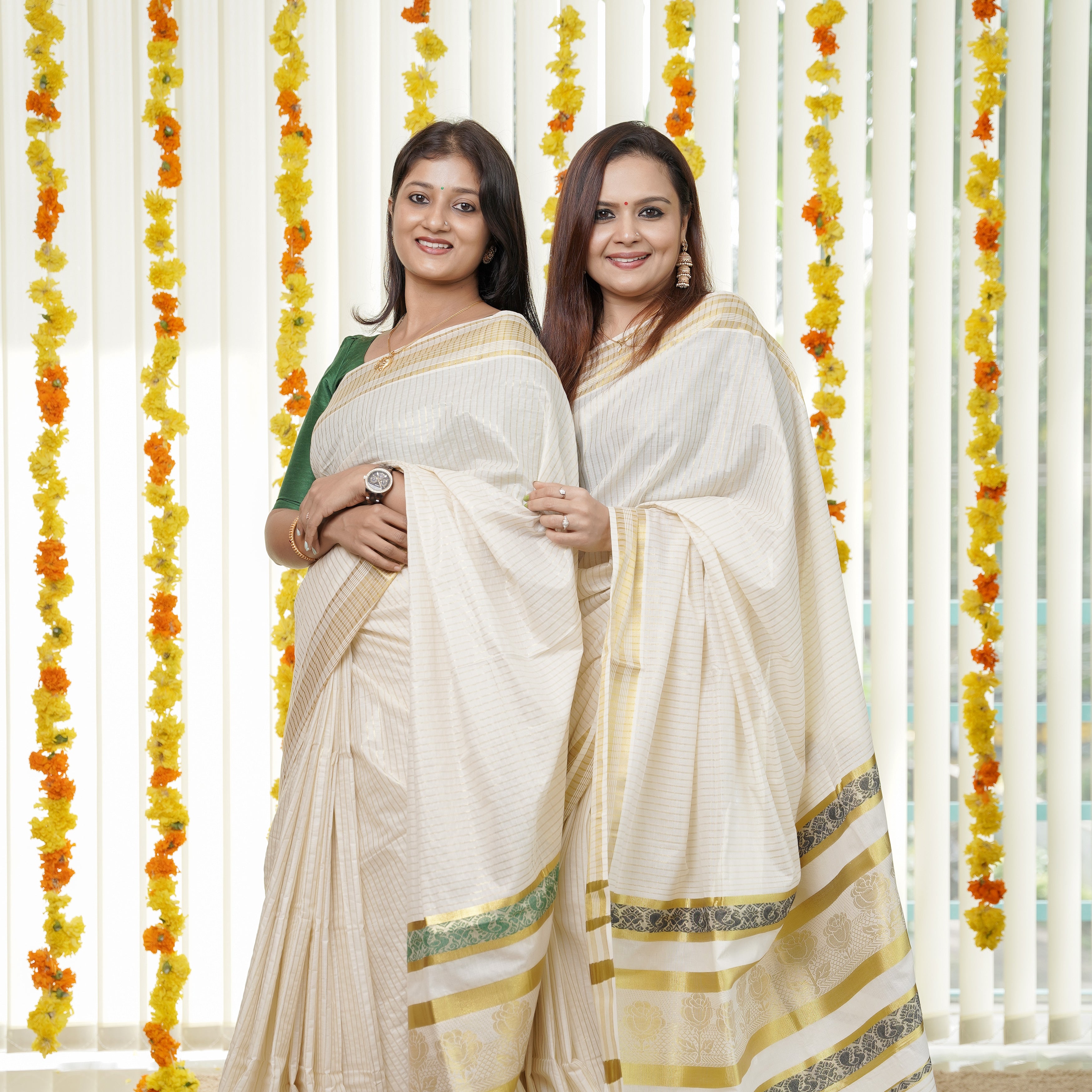 Load image into Gallery viewer, Pure Cotton Kerala Striped Saree-5060