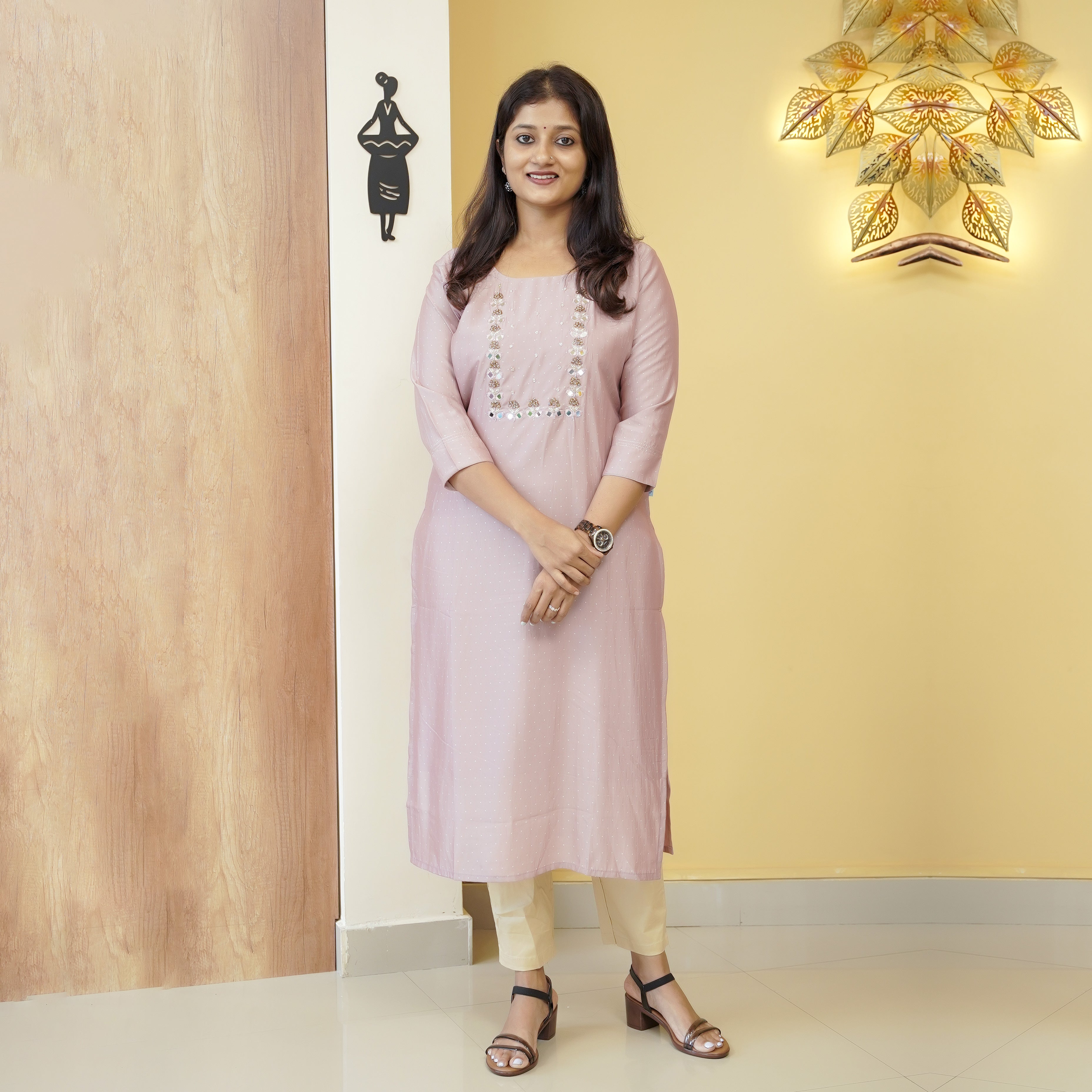 Load image into Gallery viewer, Semi Silk Slitted Kurti-5142