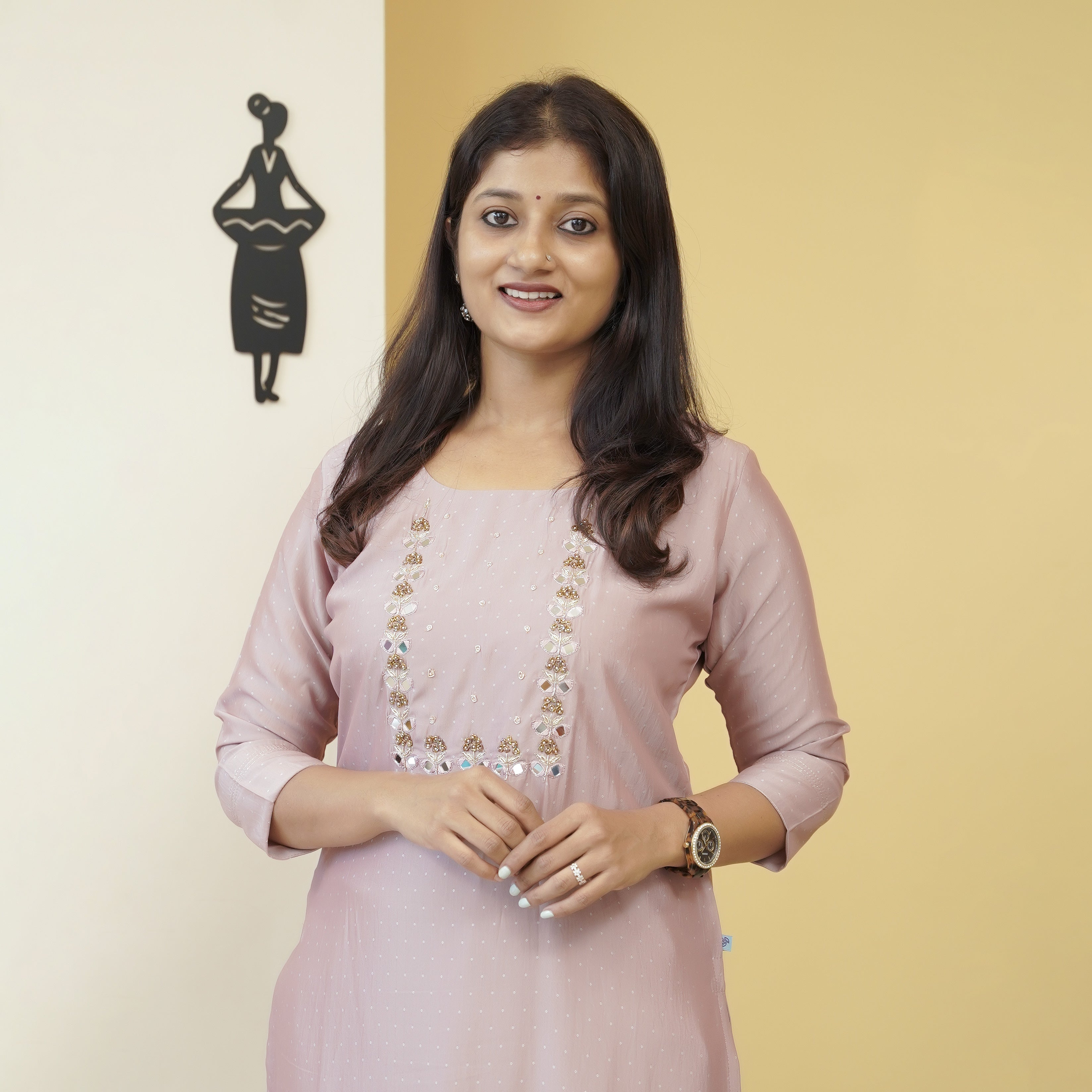 Load image into Gallery viewer, Semi Silk Slitted Kurti-5142