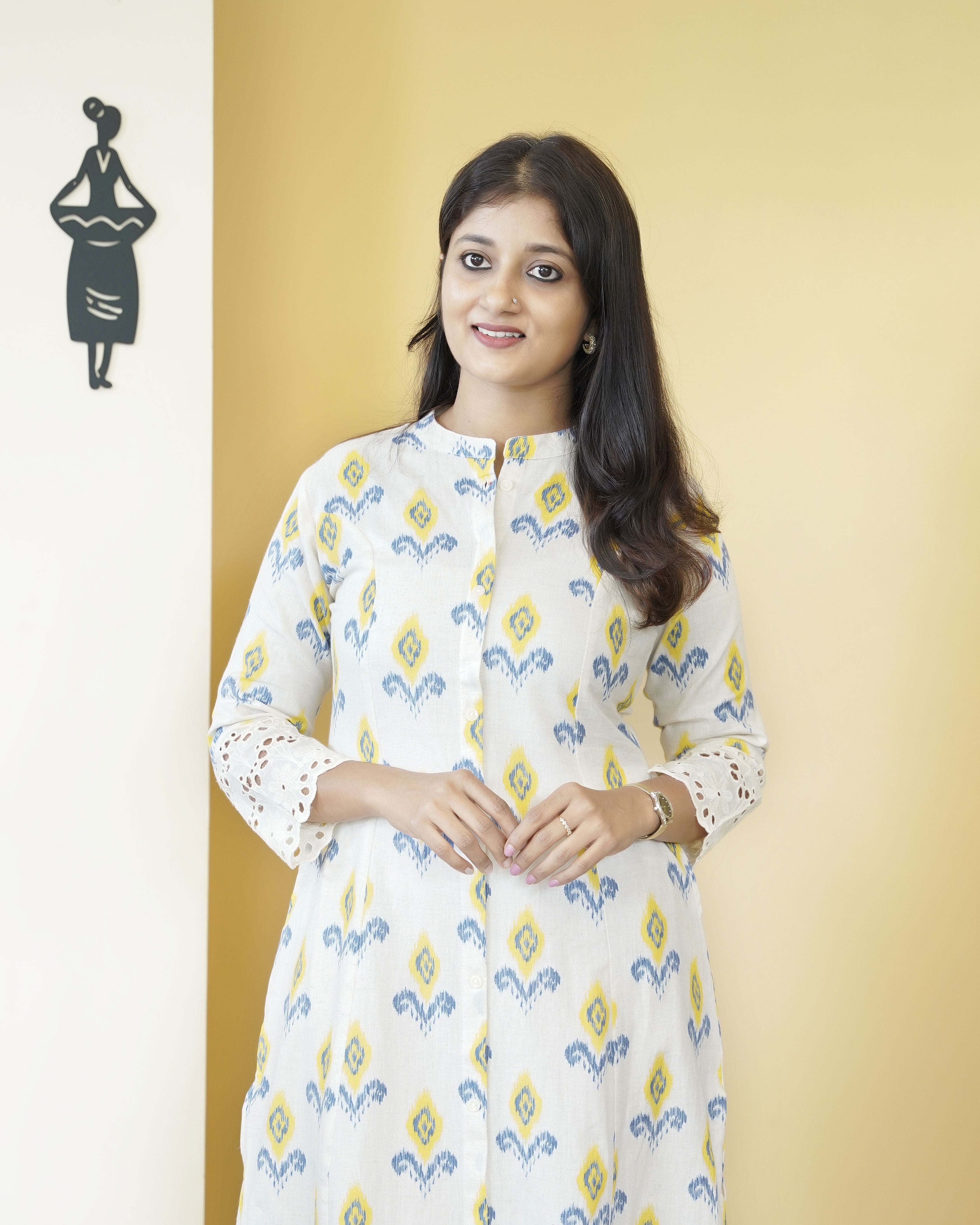 Load image into Gallery viewer, Cotton A-line kurti-1332