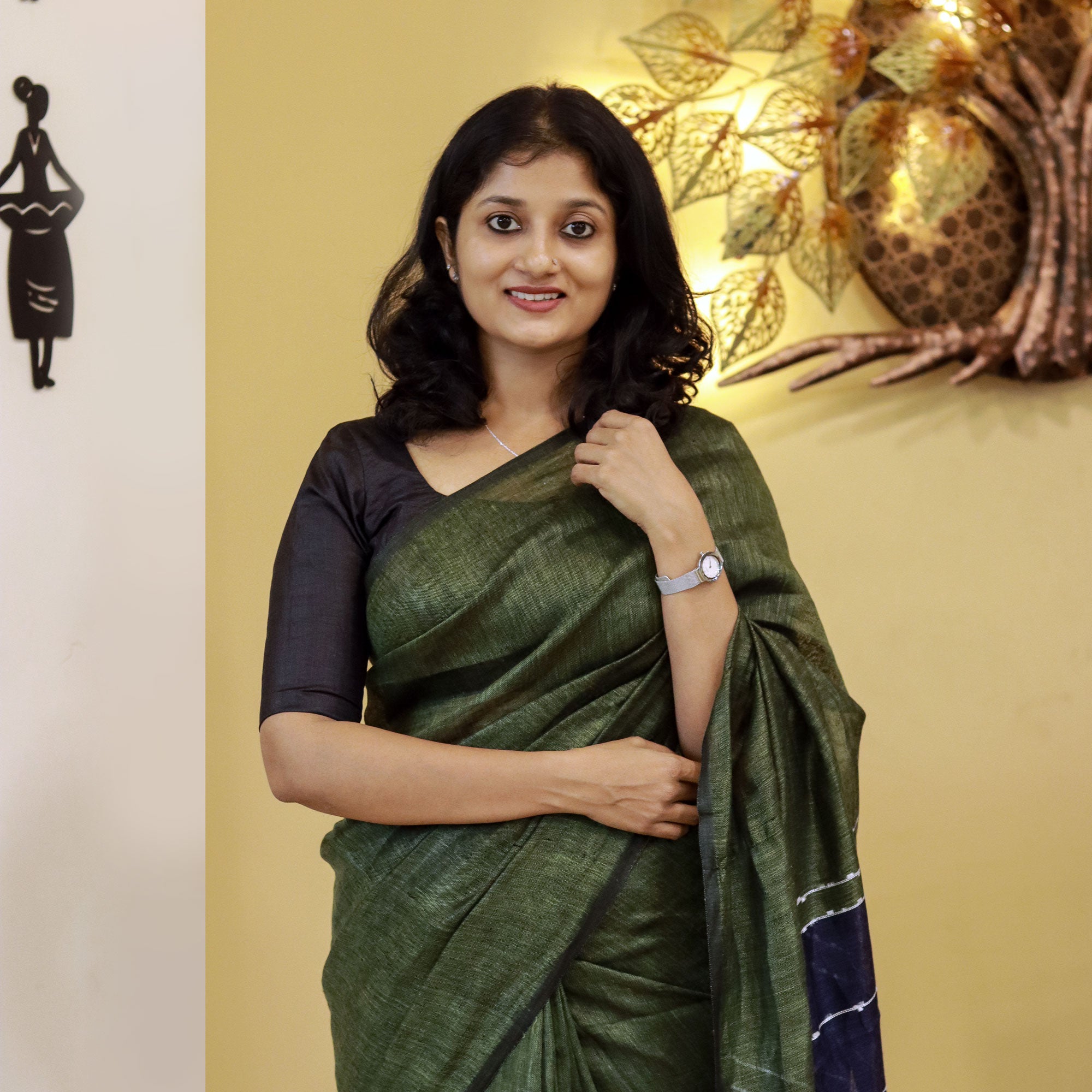 Load image into Gallery viewer, Pure Linen Saree-4053 (pre order)