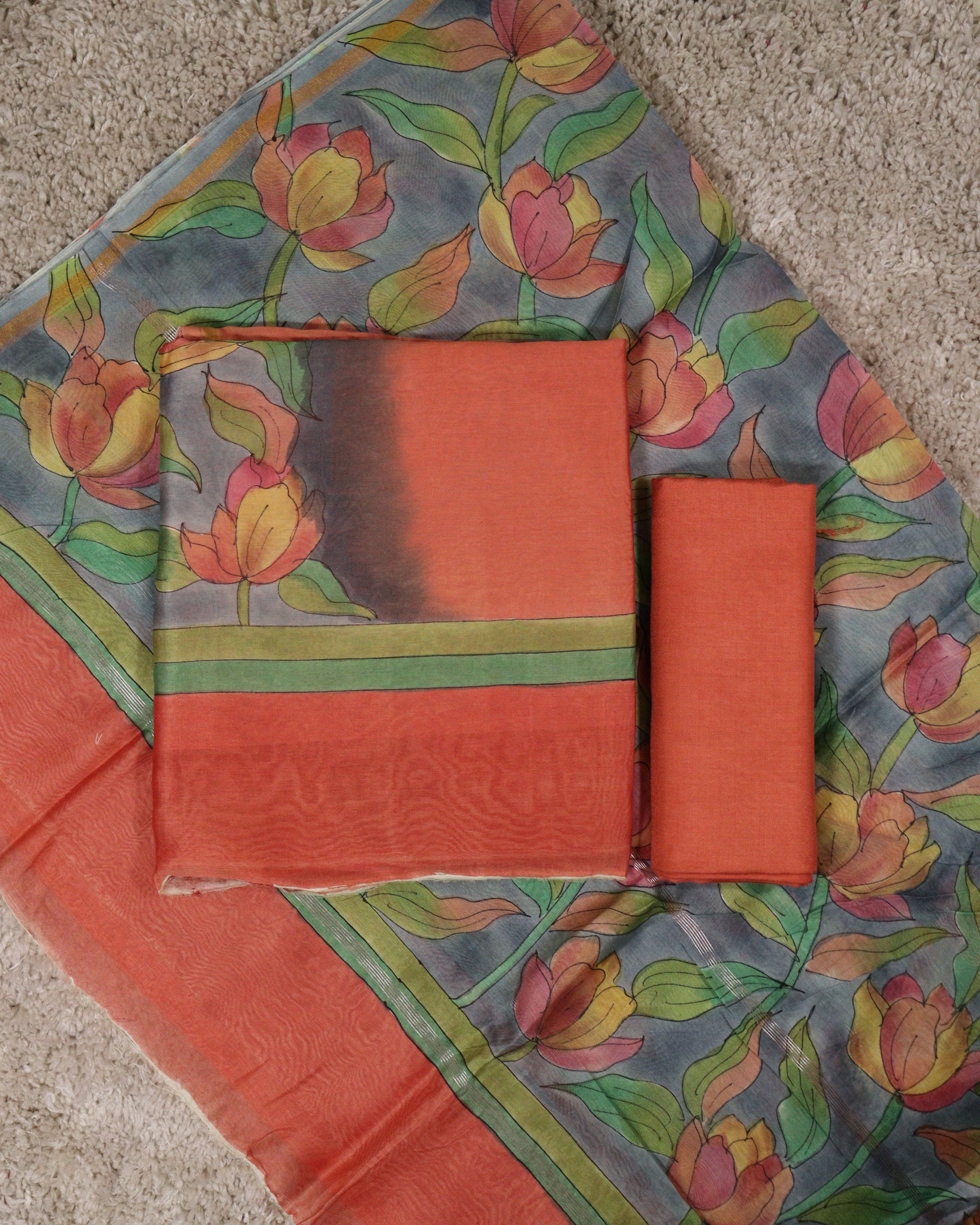 Load image into Gallery viewer, Maheshwari Silk Unstitched Suit-4803