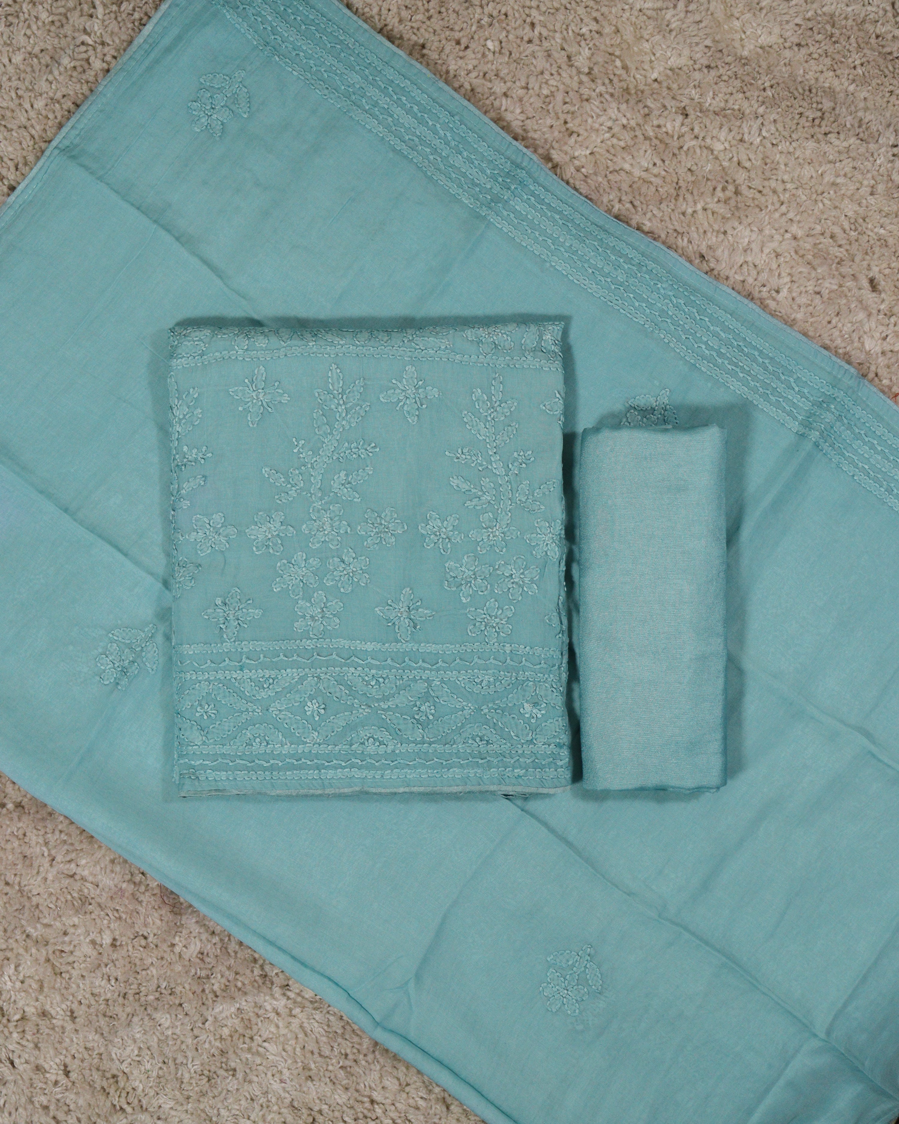 Load image into Gallery viewer, Mul Chanderi Unstitched Suit-5016