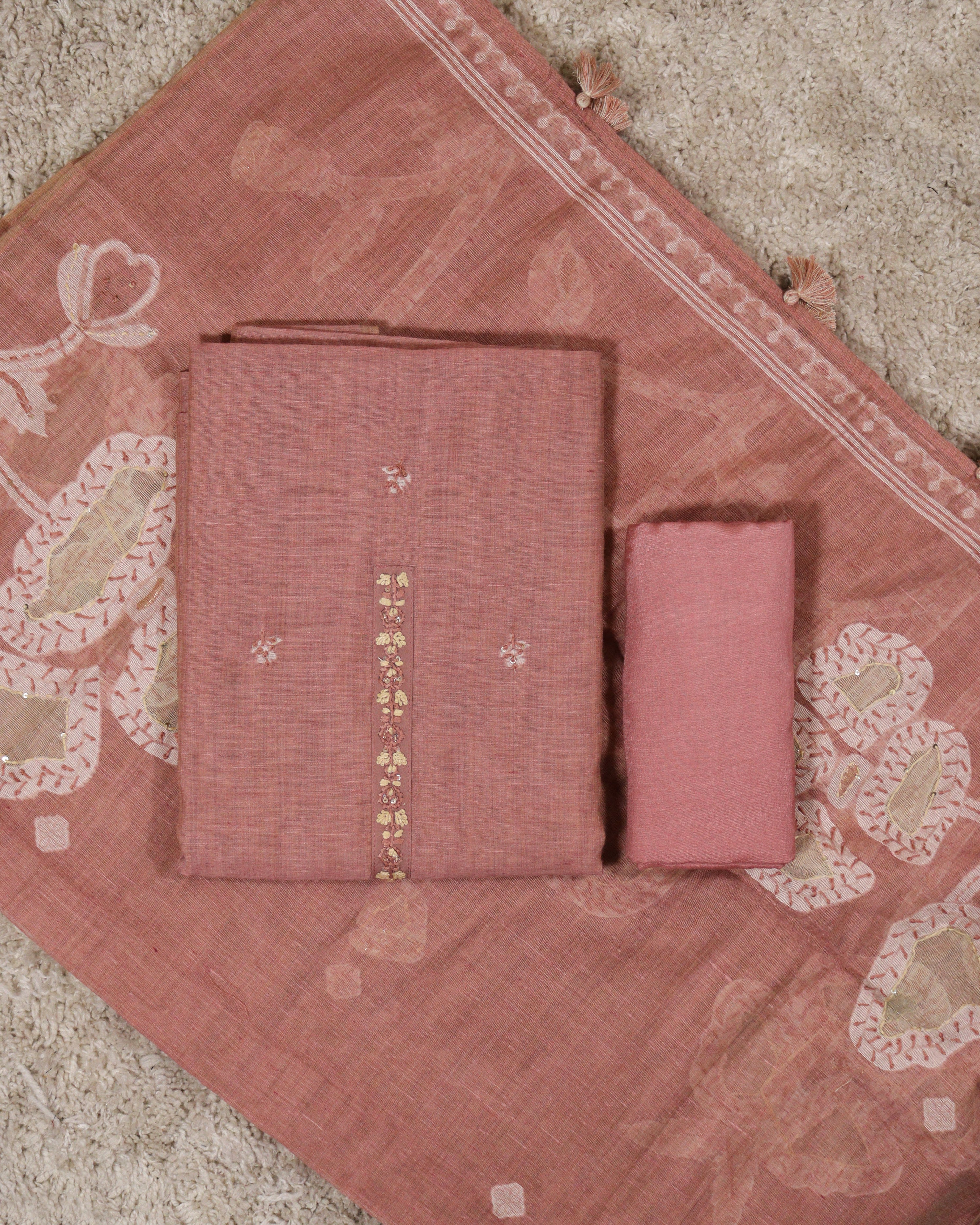 Load image into Gallery viewer, Chanderi Cotton Unstitched Suit-5015