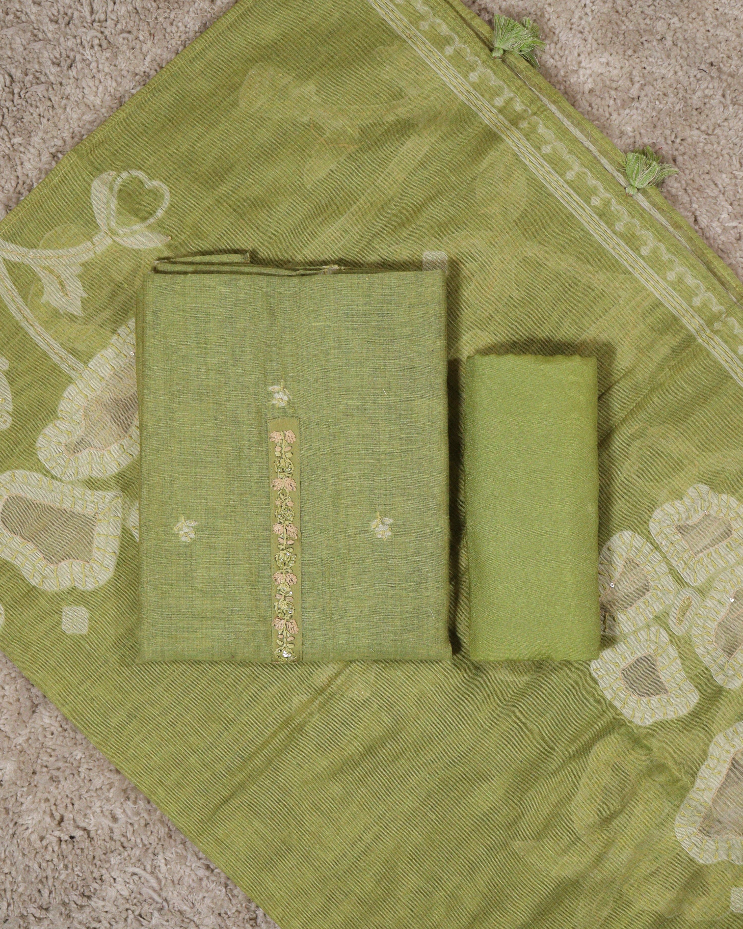 Load image into Gallery viewer, Chanderi Cotton Unstitched Suit-5015