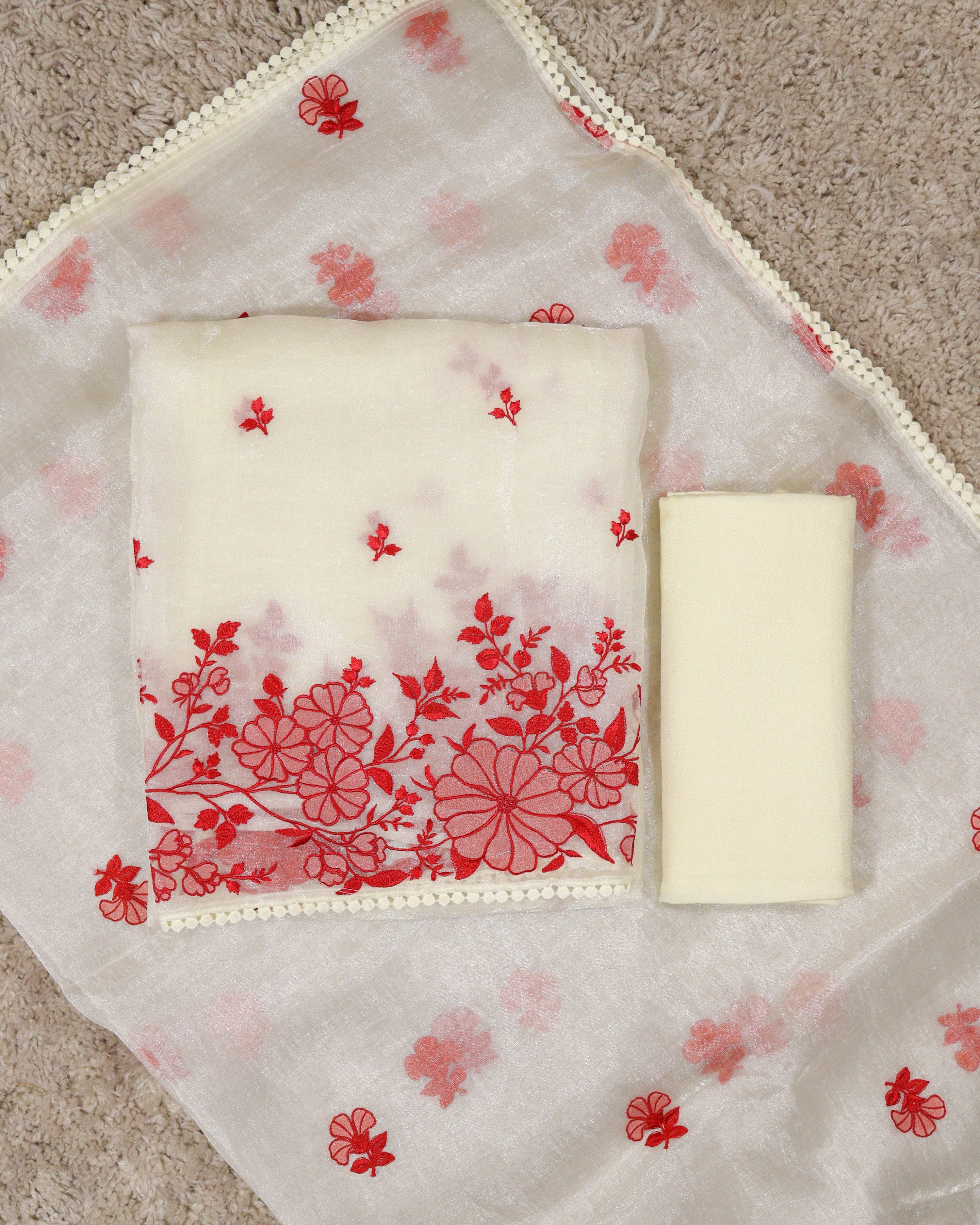 Load image into Gallery viewer, Organza Unstitched Suit-5024