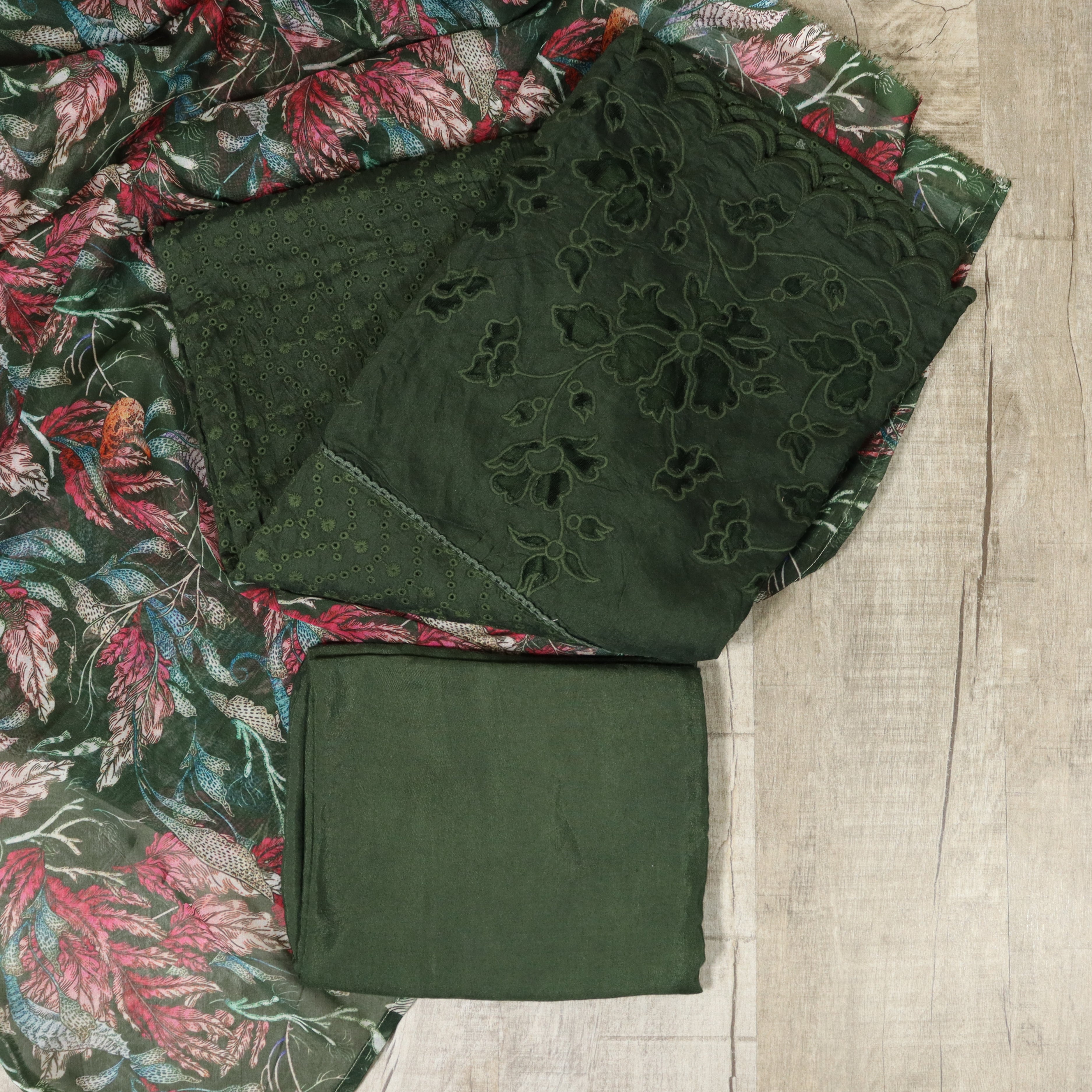 Load image into Gallery viewer, Silk Cotton Hakoba Unstitched Suit -4057