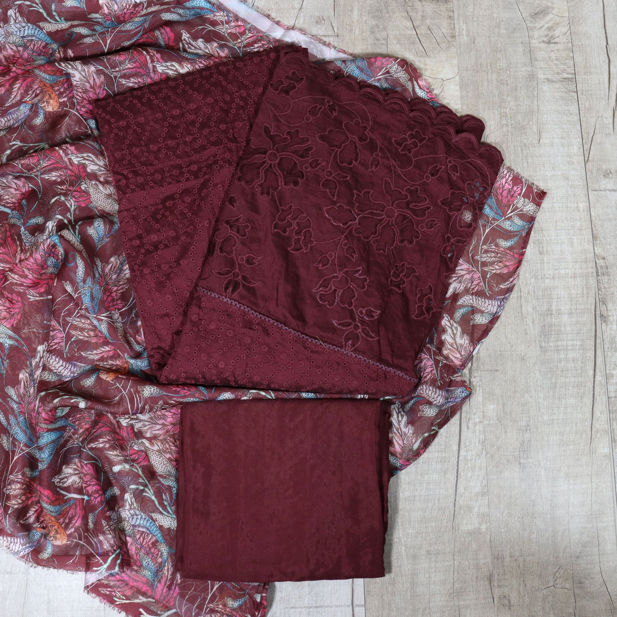 Load image into Gallery viewer, Silk Cotton Hakoba Unstitched Suit -4057