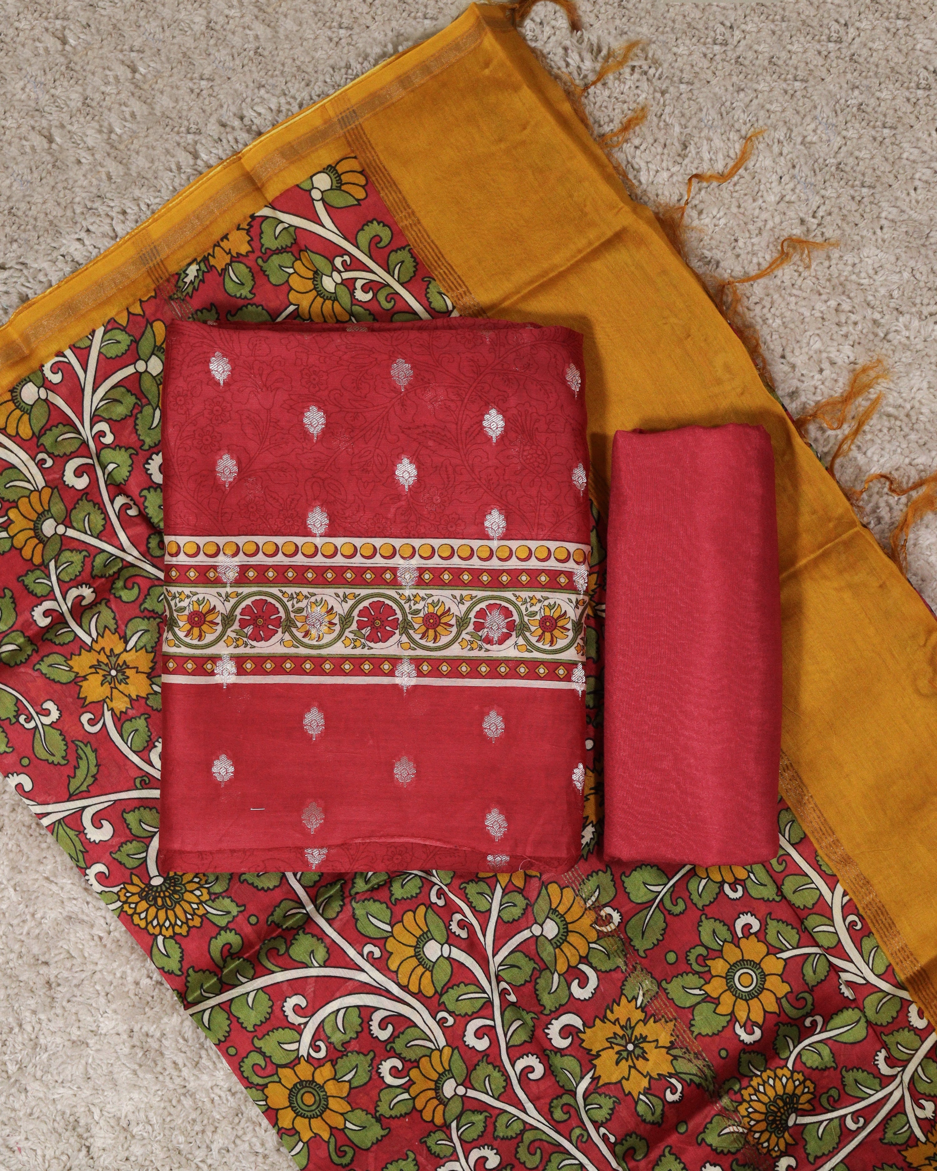 Load image into Gallery viewer, Maheswari Silk Unstitched Suit-5020