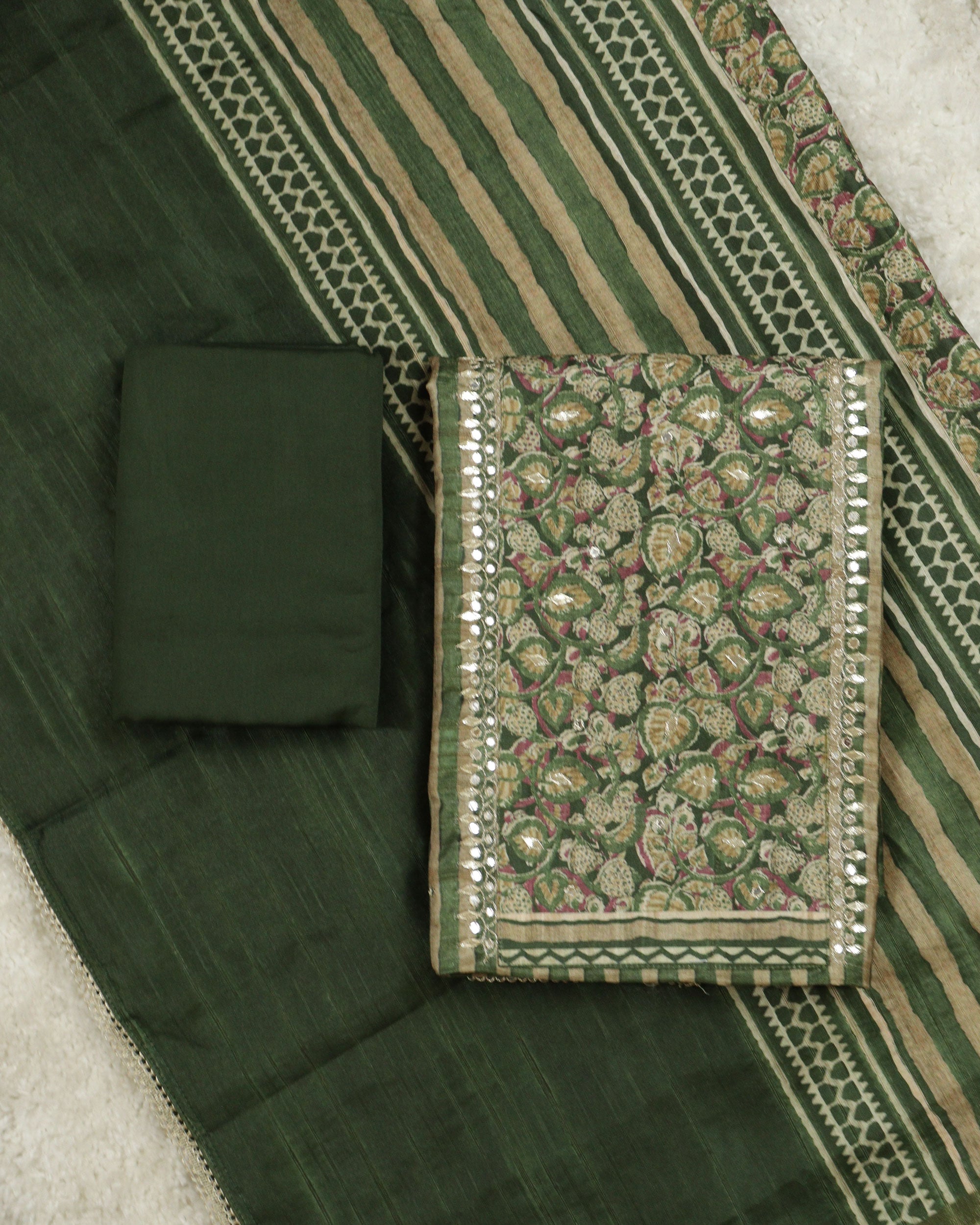 Load image into Gallery viewer, Semi Tussar Silk Unstitched Suit-0721