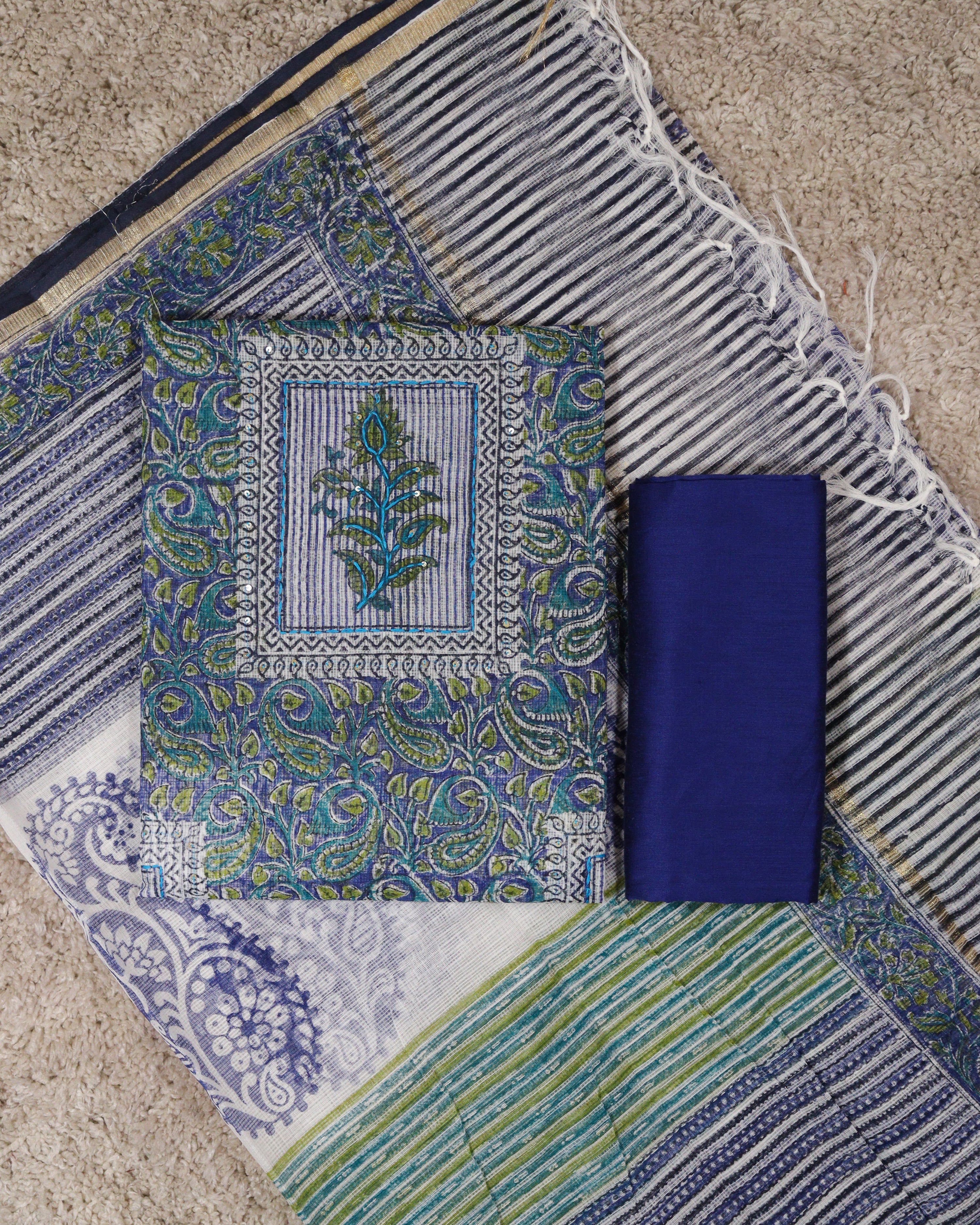 Load image into Gallery viewer, Kota Doria Unstitched Suit-5023