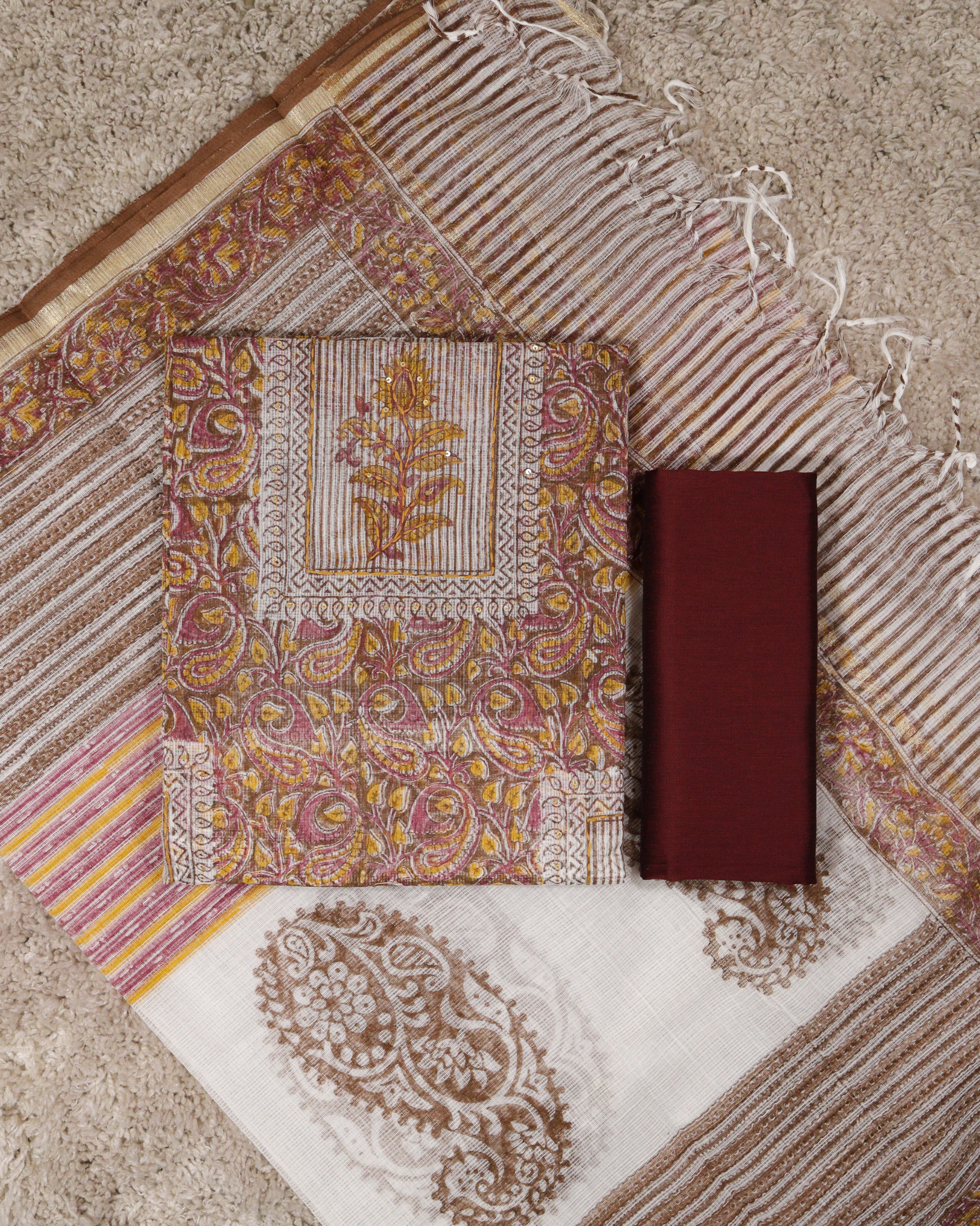 Load image into Gallery viewer, Kota Doria Unstitched Suit-5023