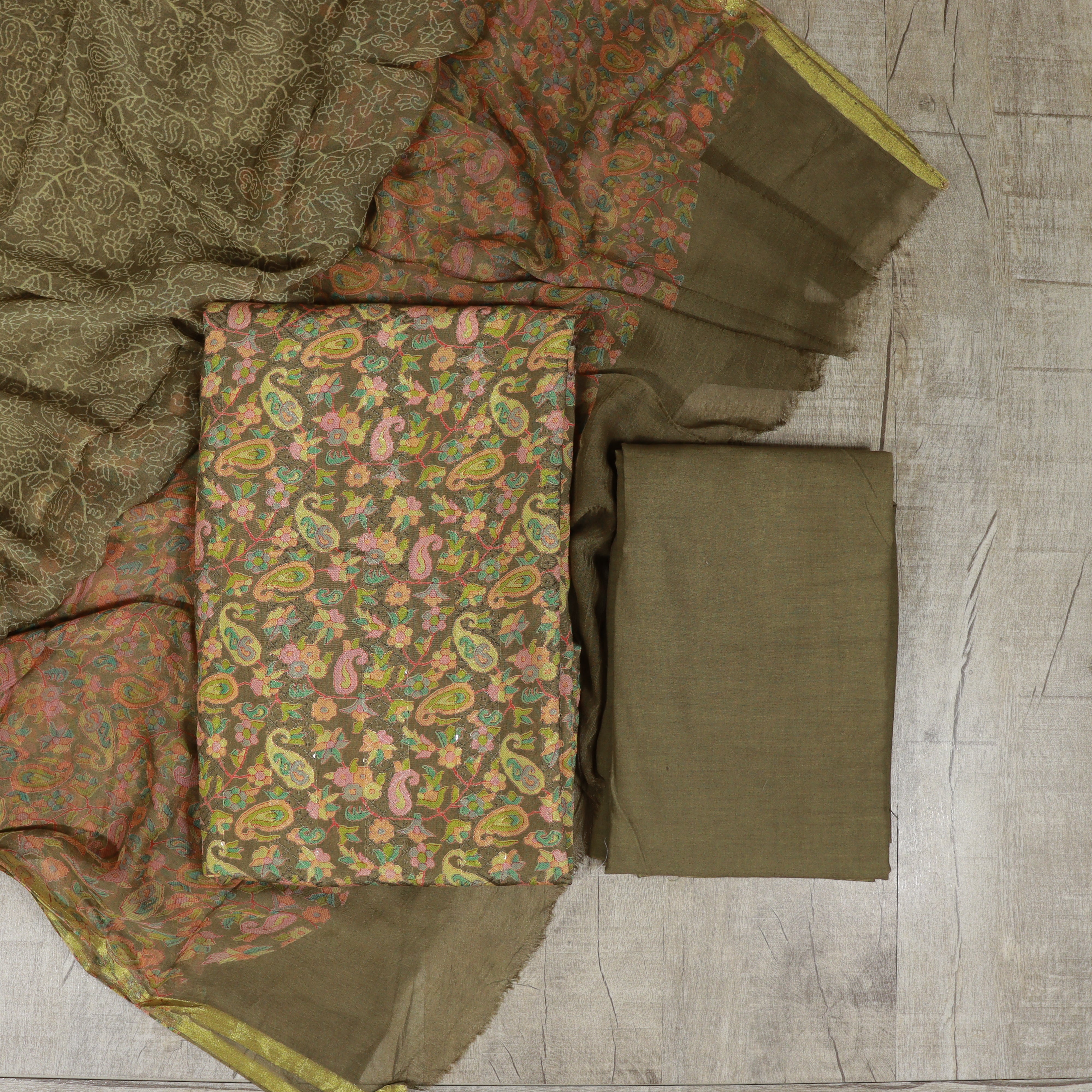 Load image into Gallery viewer, Muslin Silk Unstitched Suit -4017