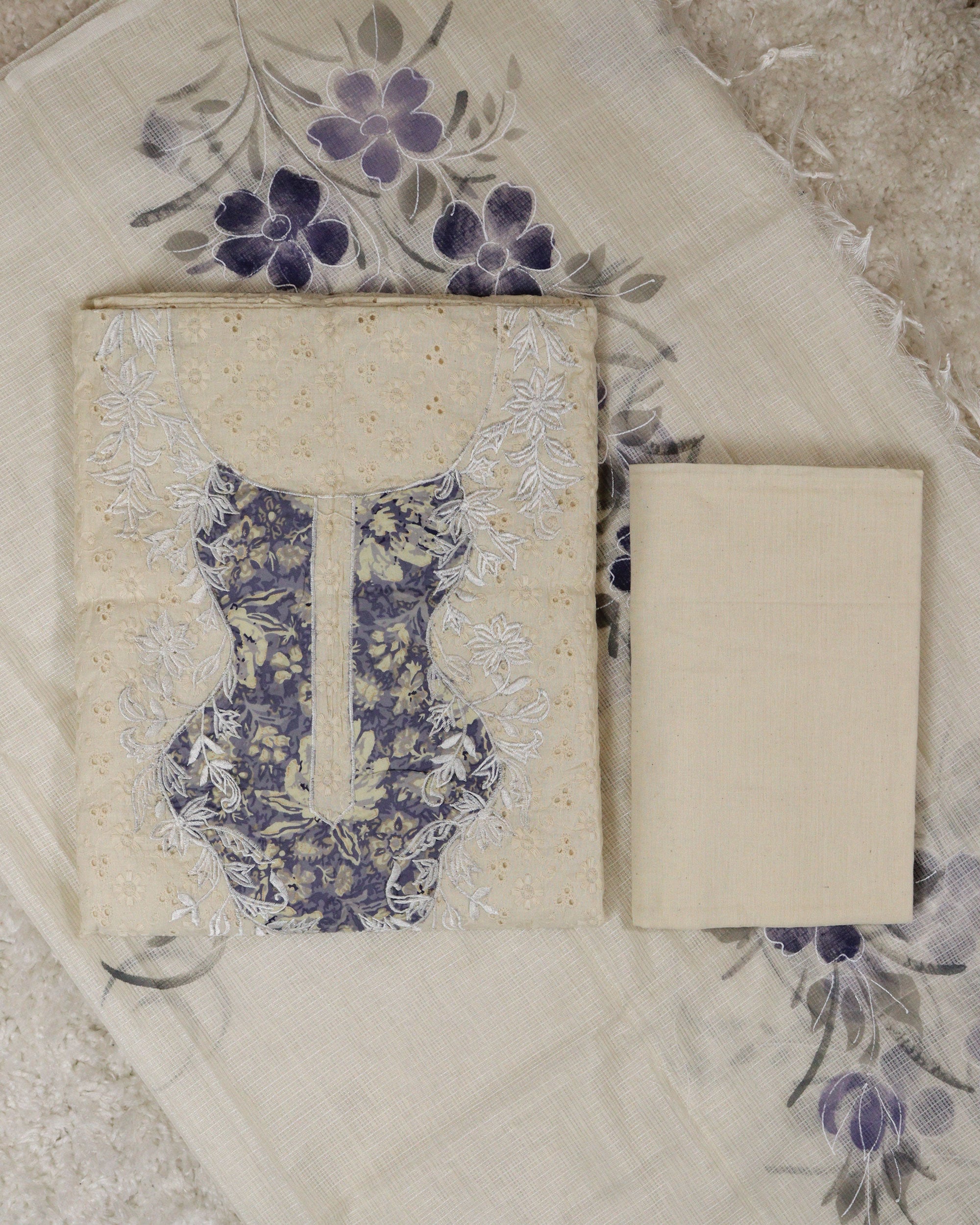 Load image into Gallery viewer, Cotton Hakoba Unstitched Suit-0730