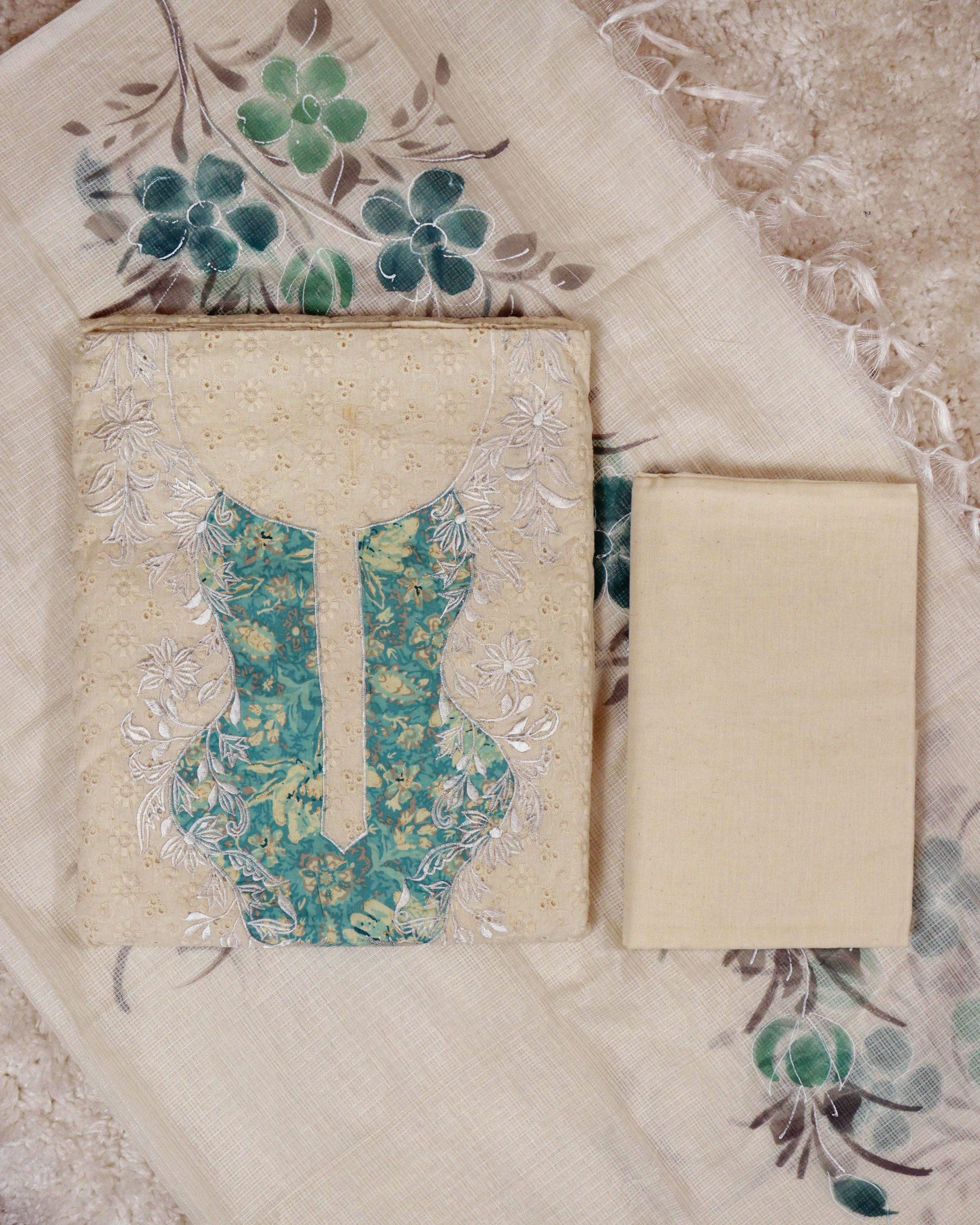 Load image into Gallery viewer, Cotton Hakoba Unstitched Suit-0730