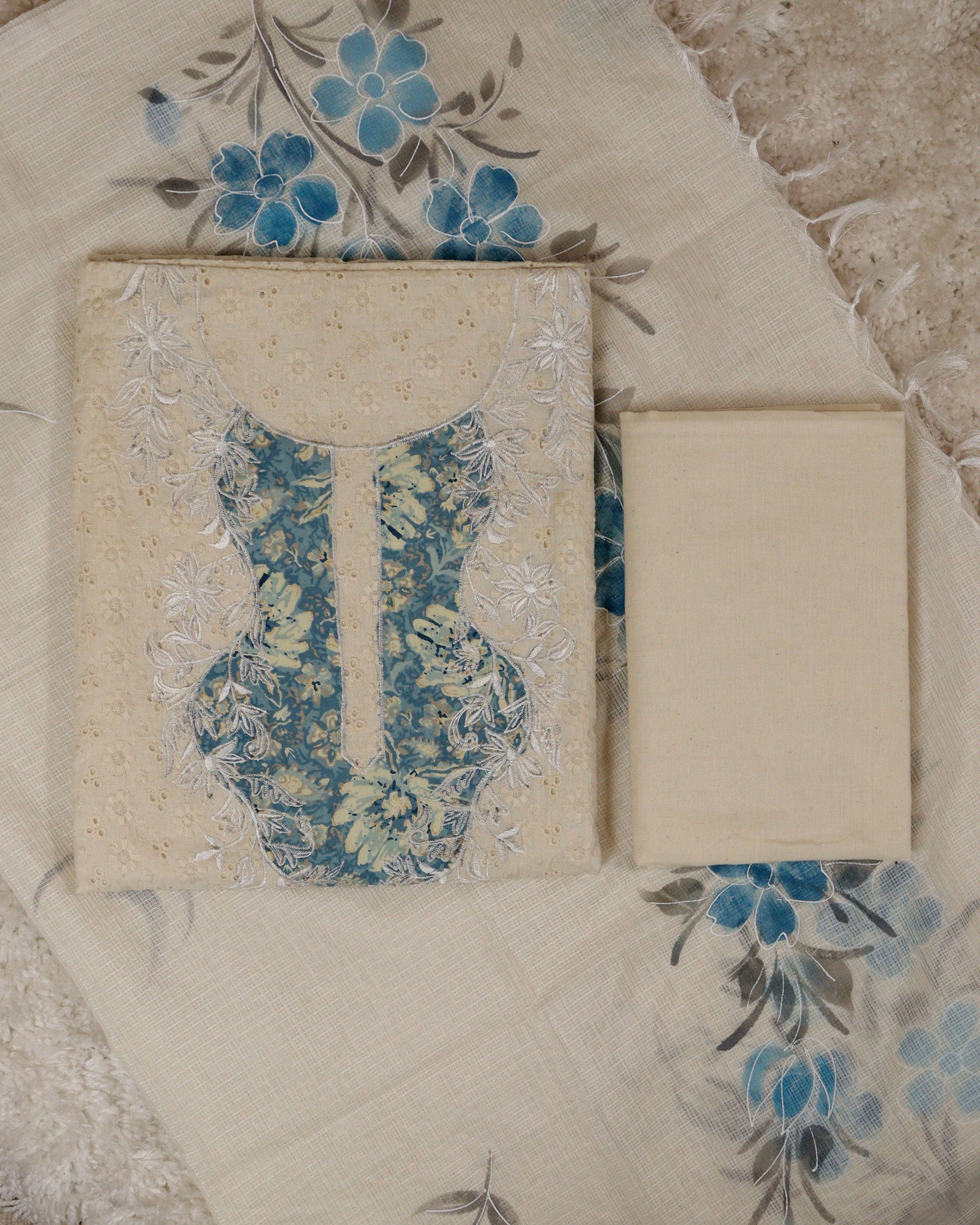 Load image into Gallery viewer, Cotton Hakoba Unstitched Suit-0730