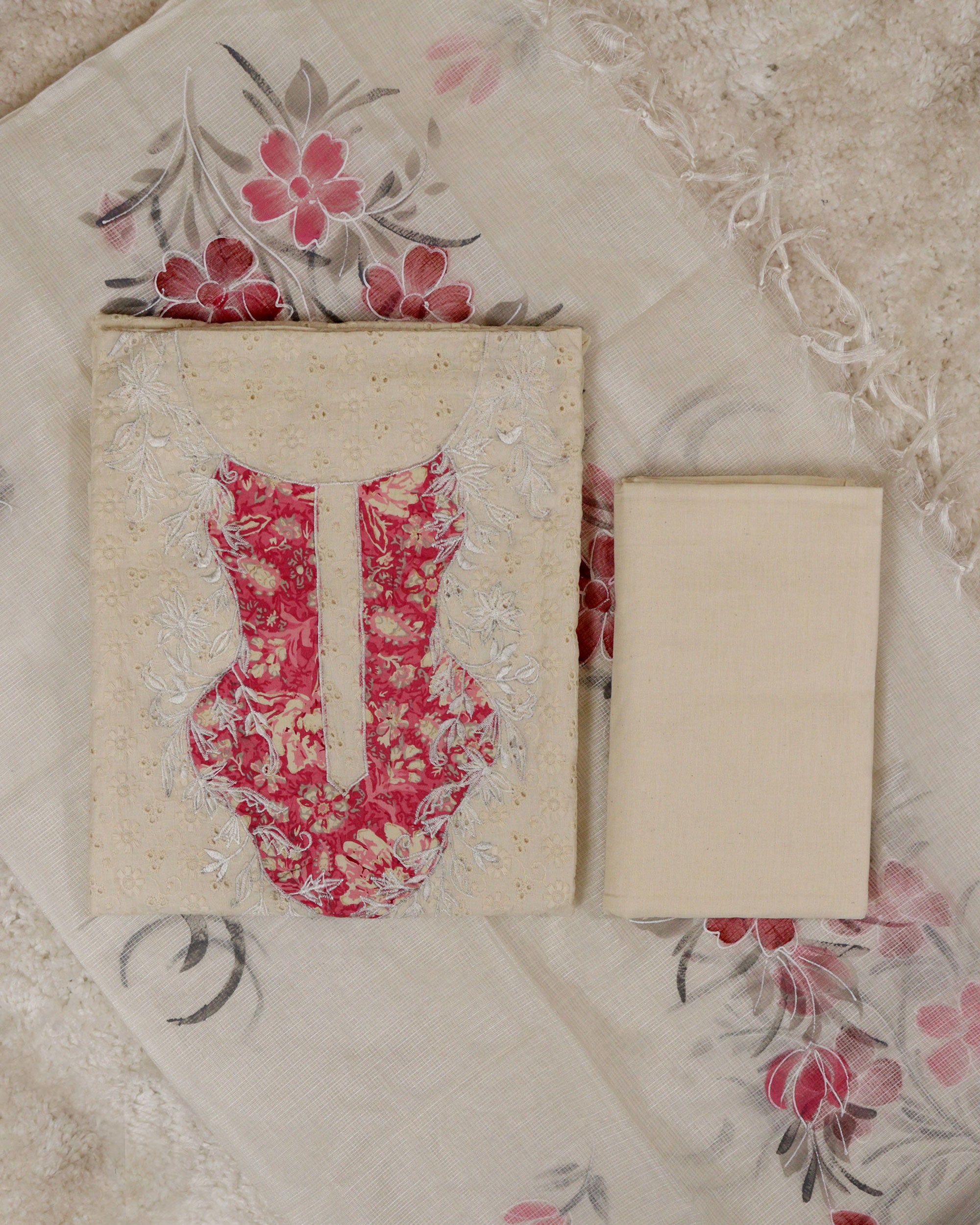 Load image into Gallery viewer, Cotton Hakoba Unstitched Suit-0730