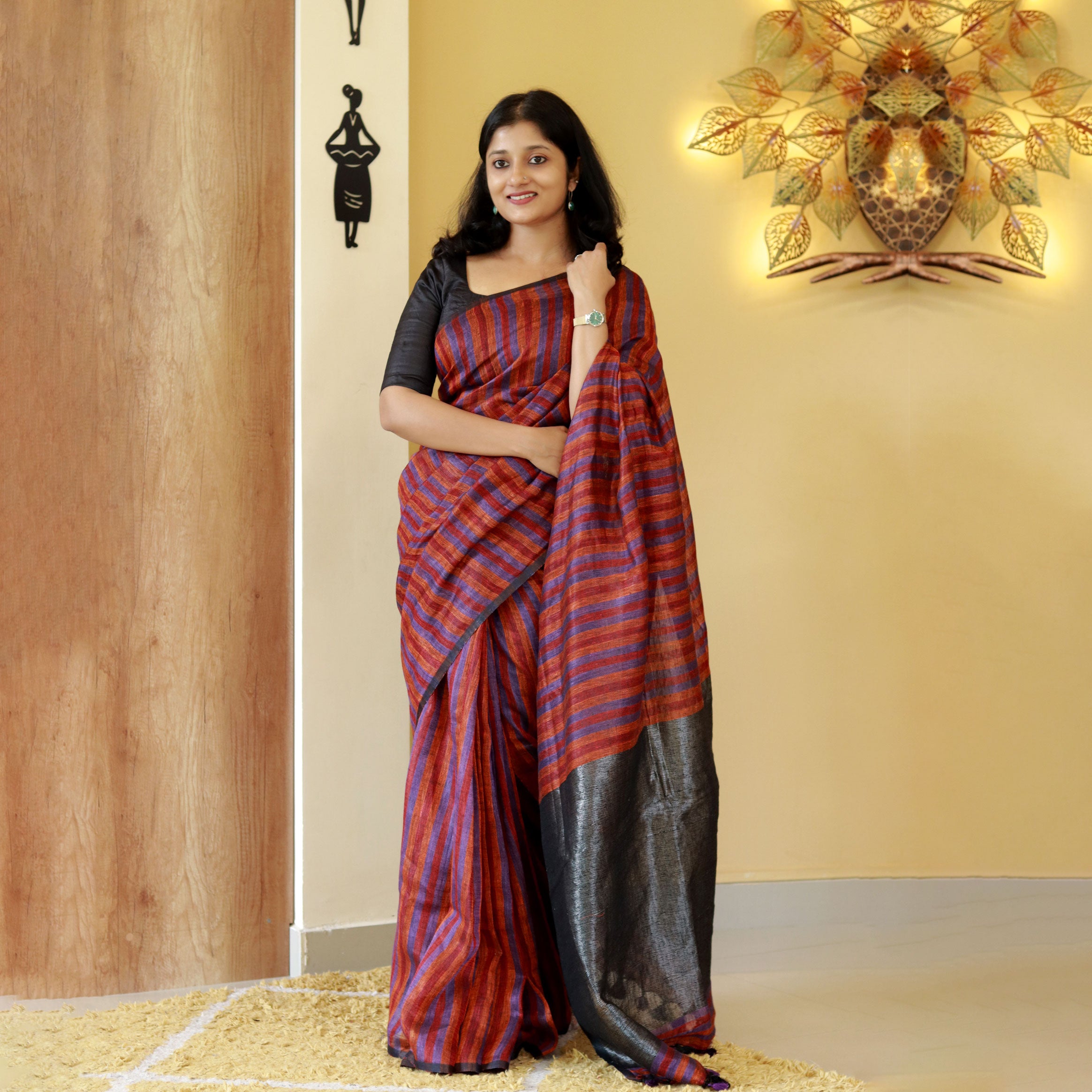 Load image into Gallery viewer, Pure Linen Saree -4053 ( pre order)