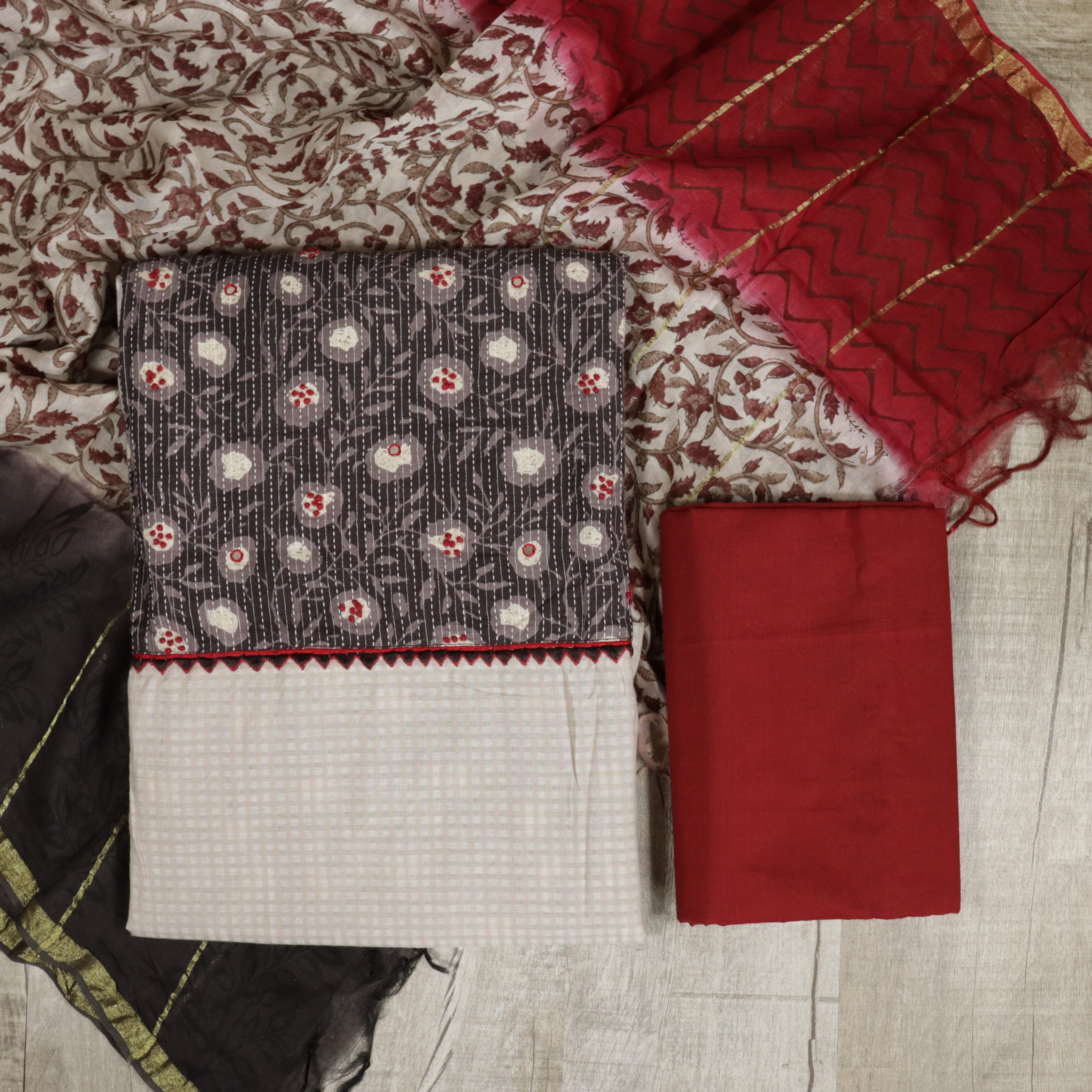 Load image into Gallery viewer, Pure Cotton Unstitched Suit -4073