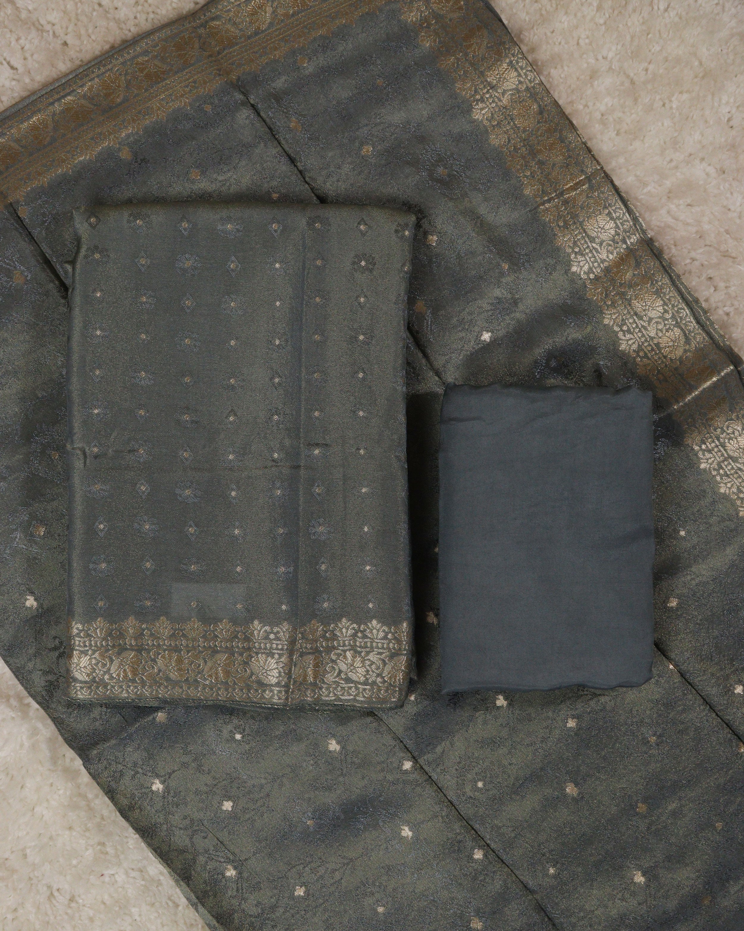 Load image into Gallery viewer, Banarasi Tissue Unstitched Suit-0846