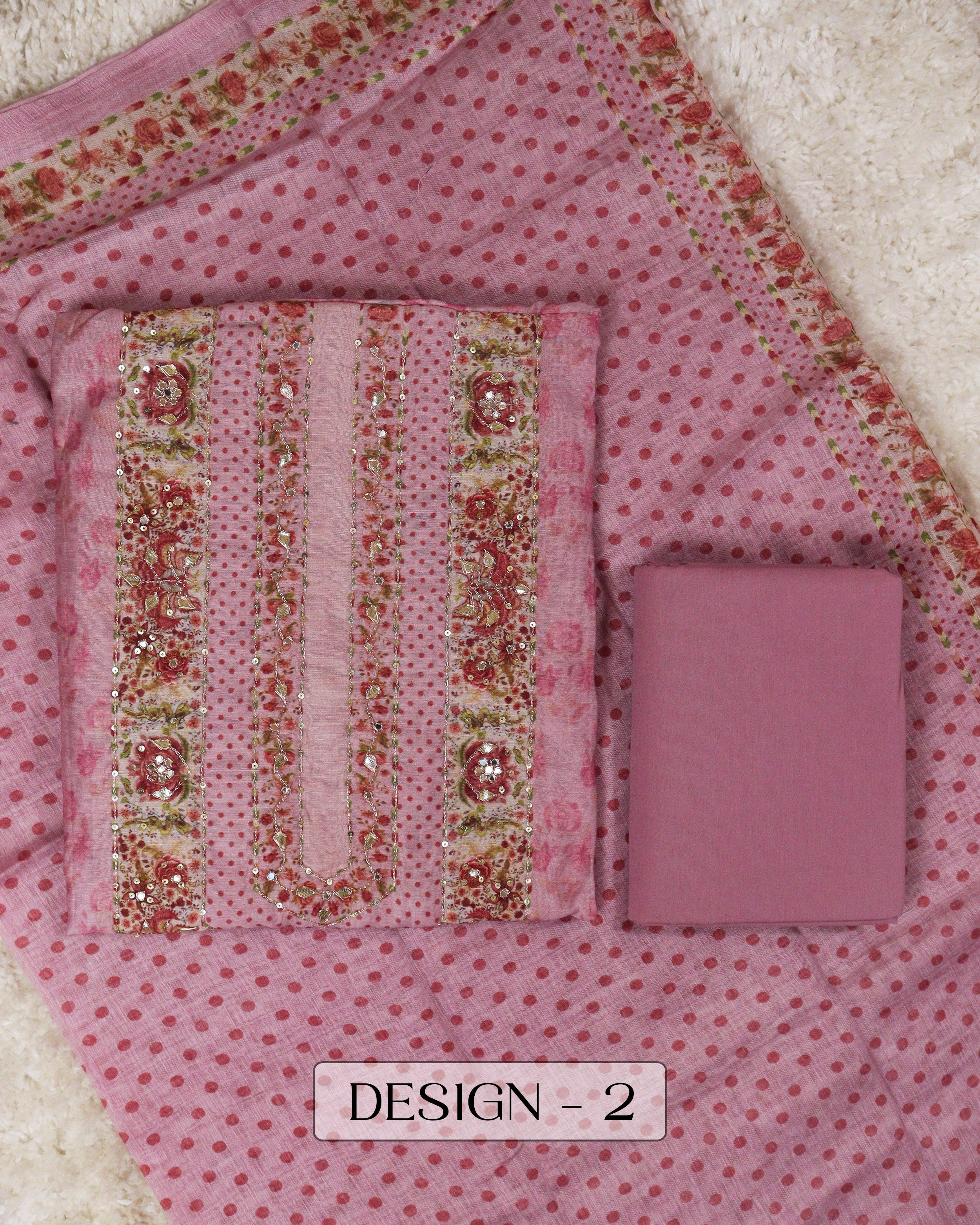 Load image into Gallery viewer, Pure Chanderi Silk Unstitched Suit -0847