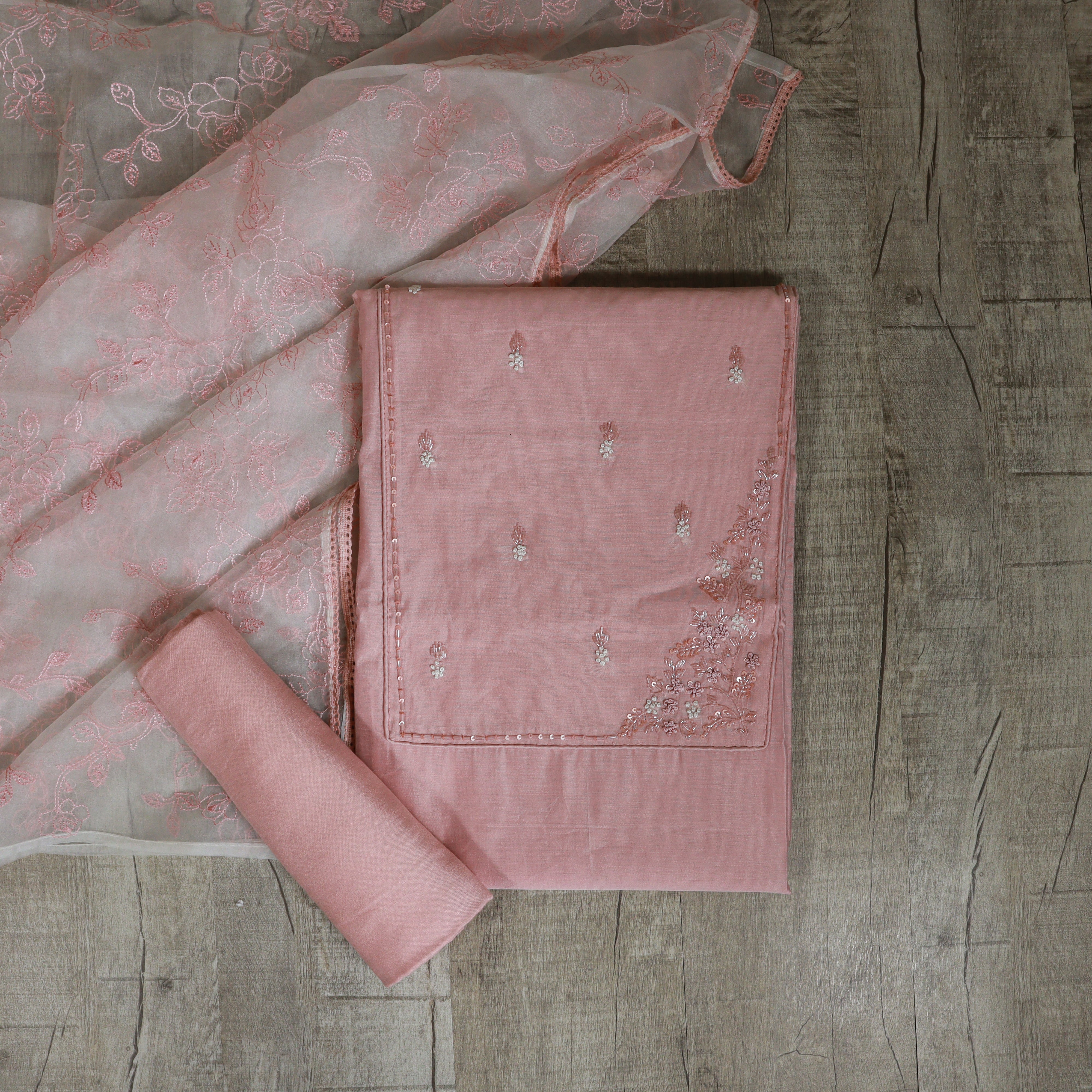 Load image into Gallery viewer, Chanderi Silk Unstitched Suit - 4048