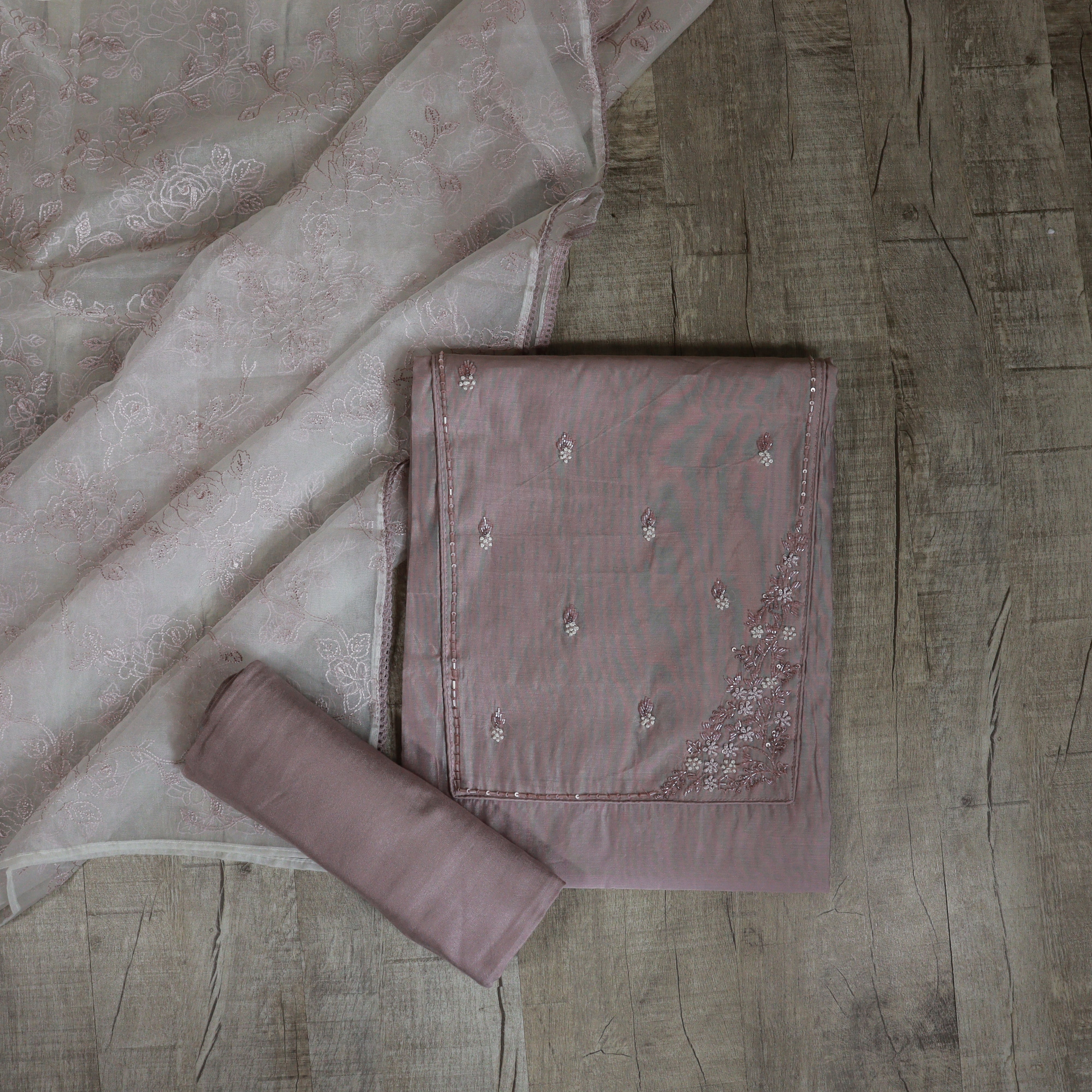 Load image into Gallery viewer, Chanderi Silk Unstitched Suit - 4048