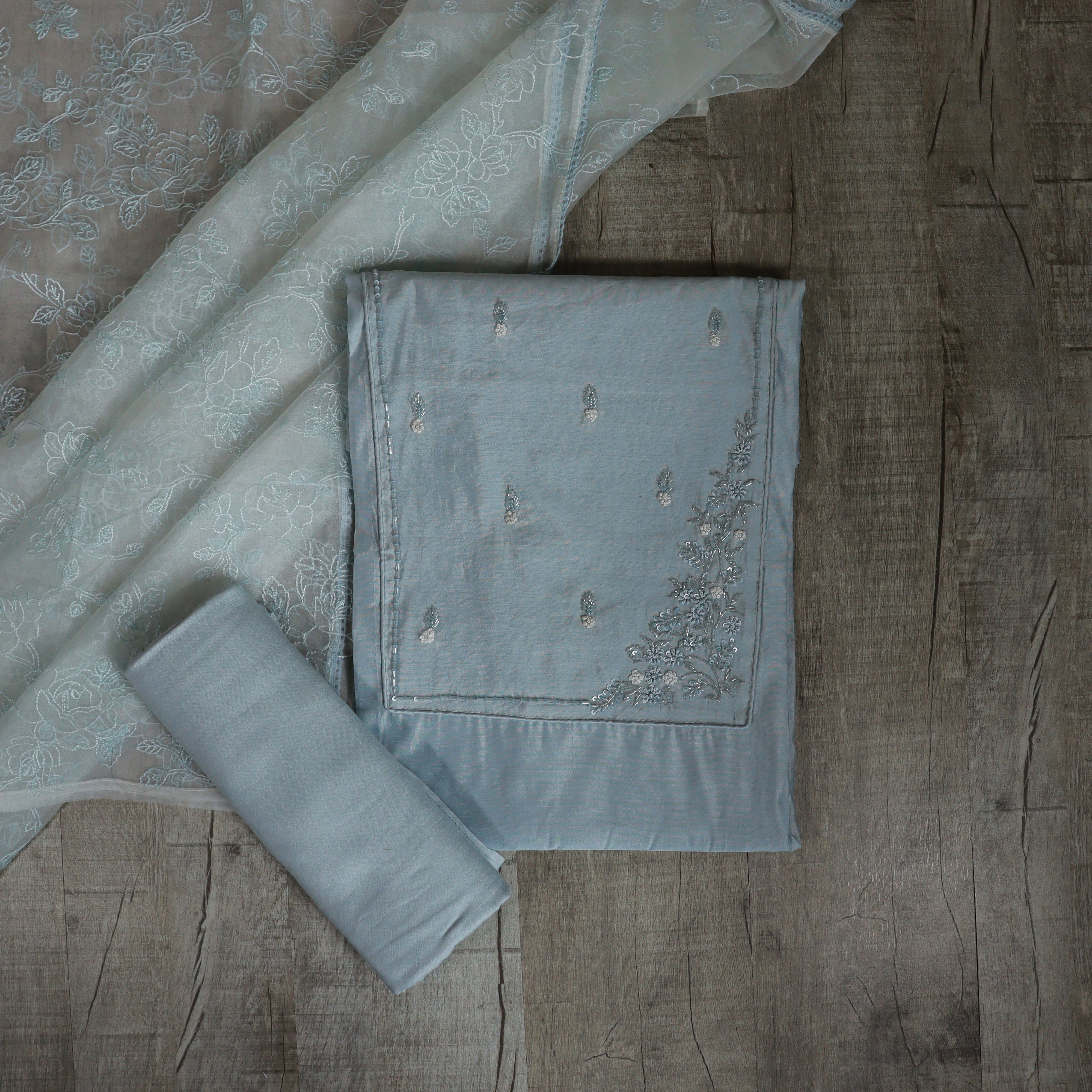 Load image into Gallery viewer, Chanderi Silk Unstitched Suit - 4048