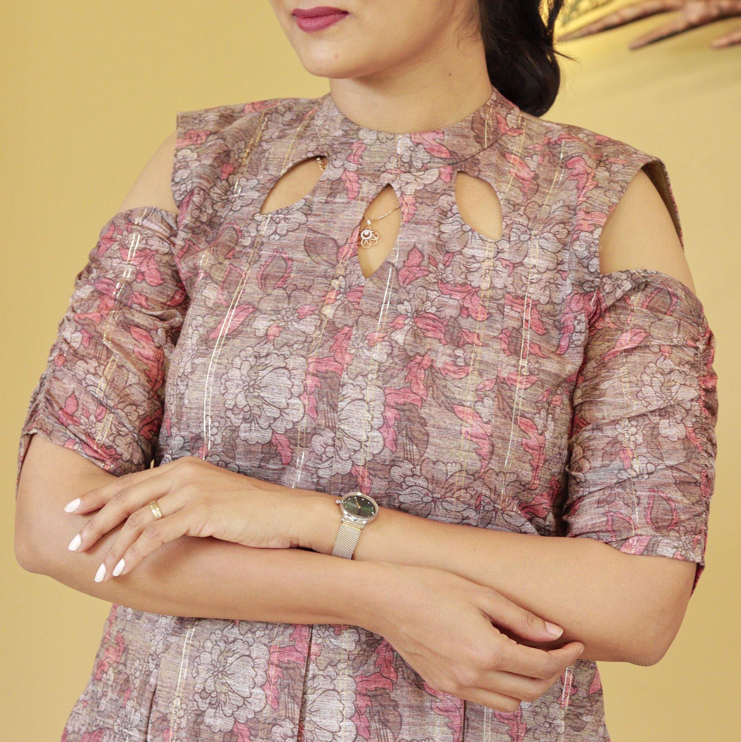 Load image into Gallery viewer, Semi Chanderi Silk Designer Kurti - 4032 ( pre order)