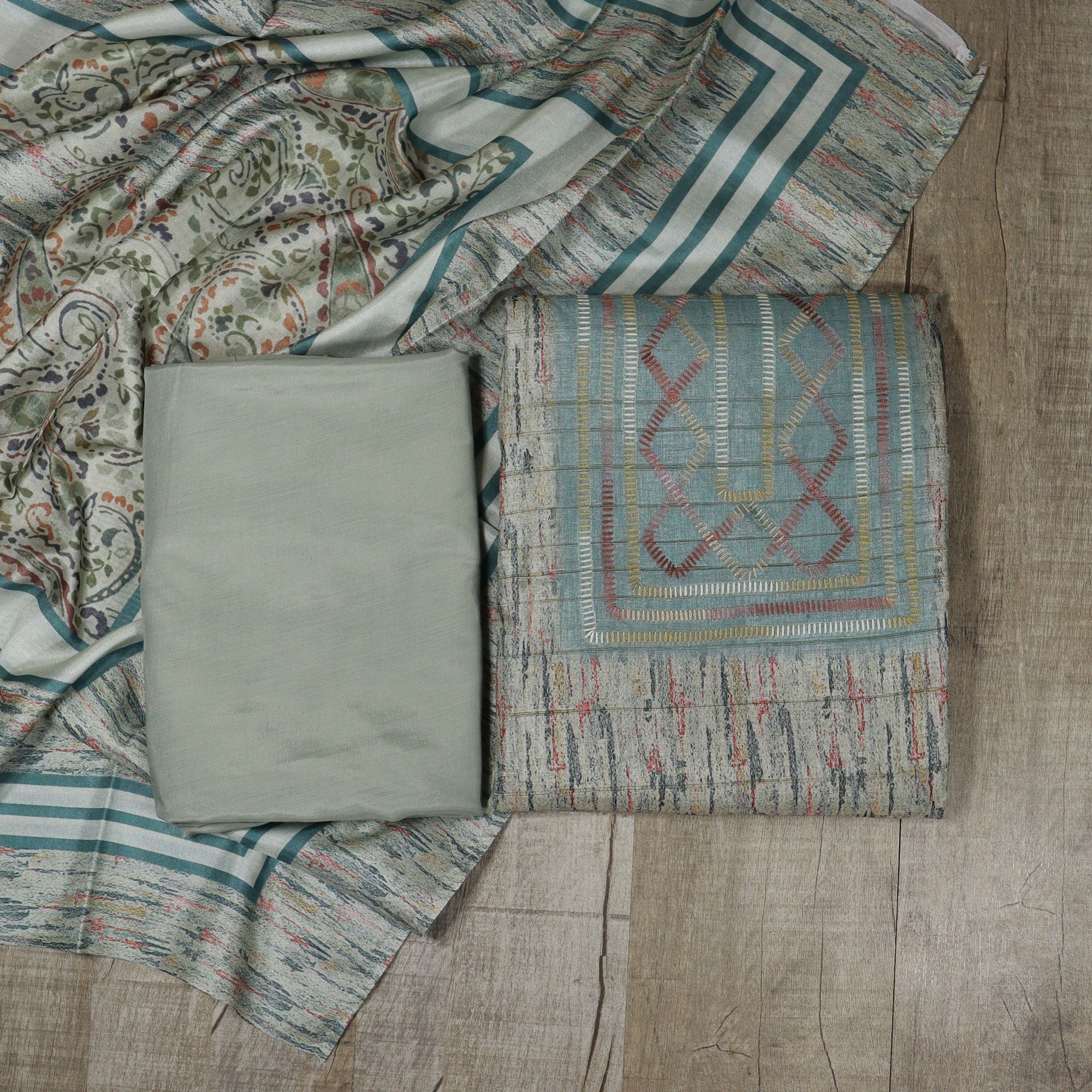 Load image into Gallery viewer, Semi Tussar Unstitched Suit- 4047