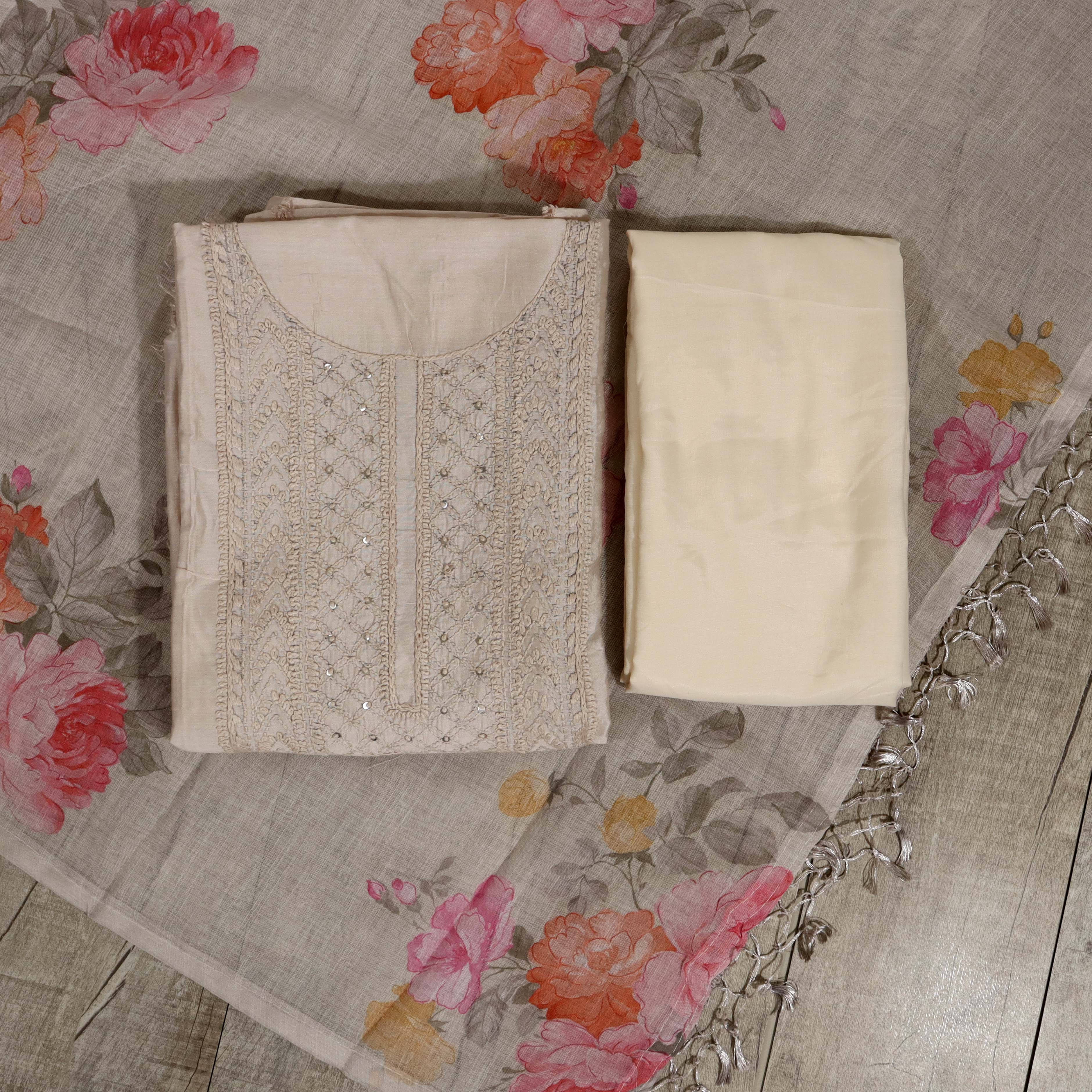 Load image into Gallery viewer, Chanderi Silk Unstitched Suit - 3496