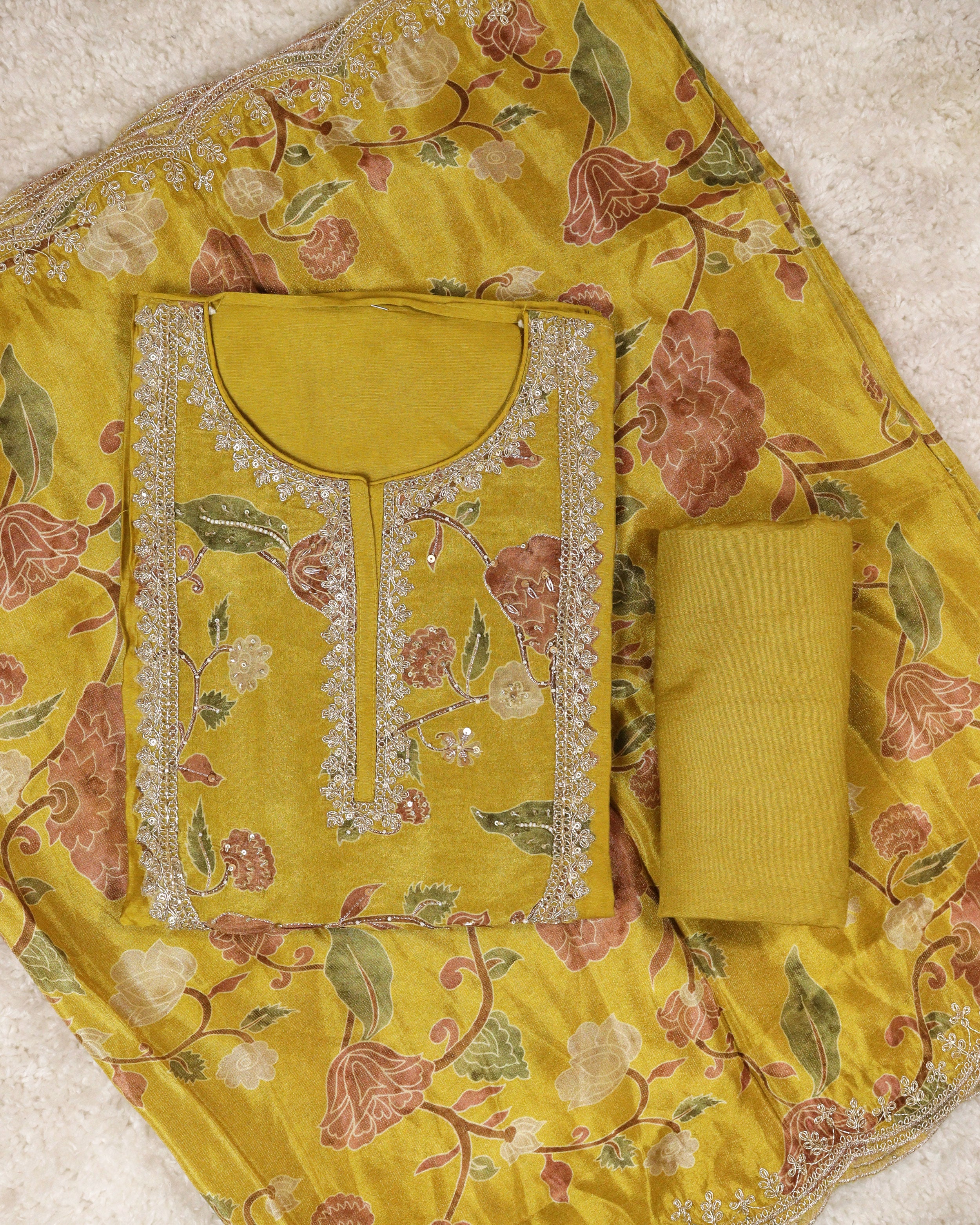 Load image into Gallery viewer, Tissue Organza Unstitched Suit -0941