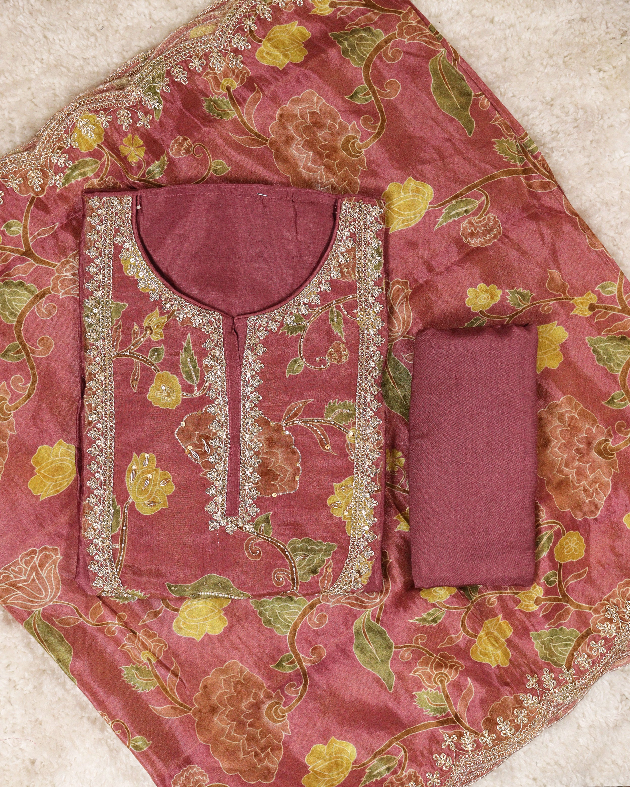 Load image into Gallery viewer, Tissue Organza Unstitched Suit -0941