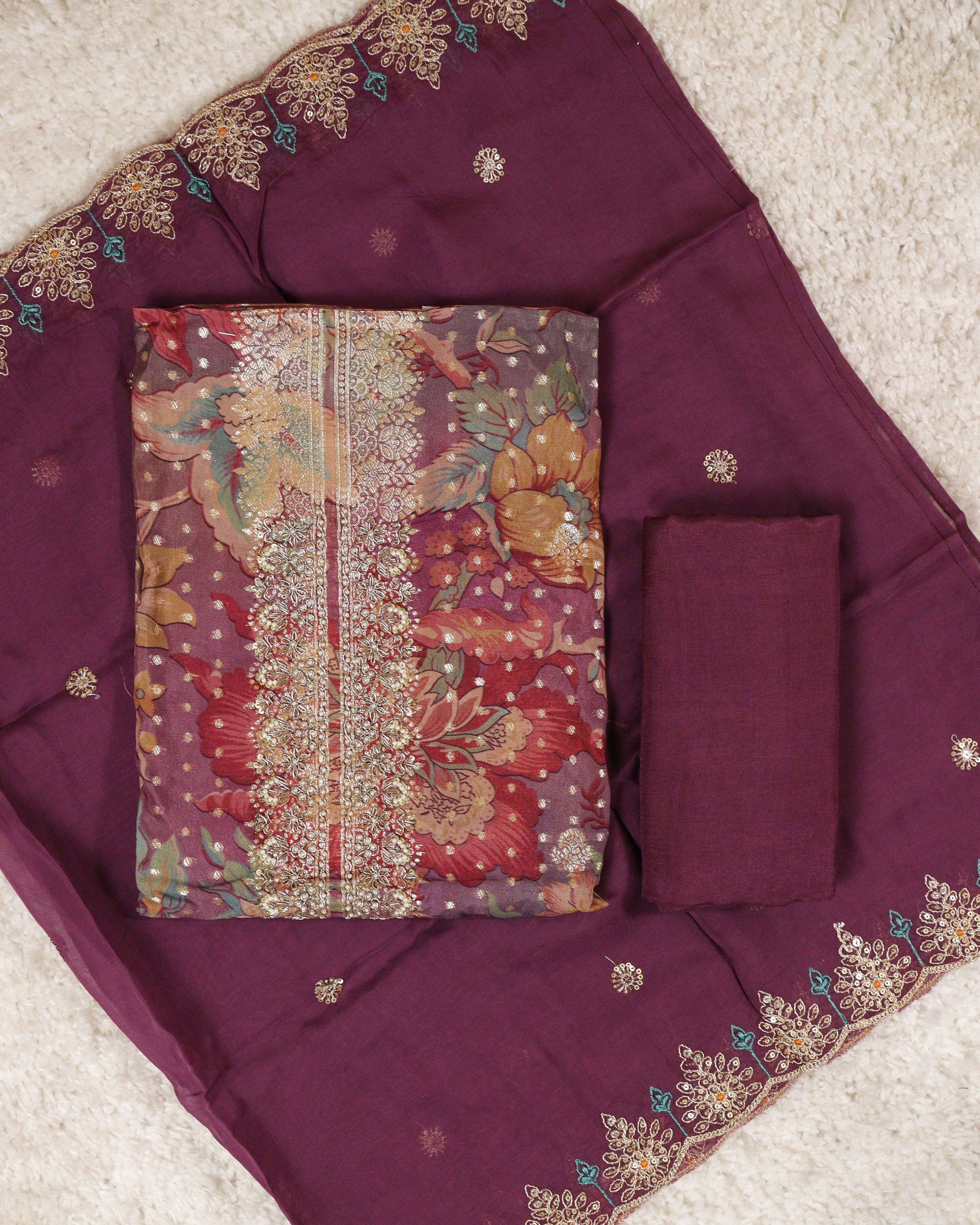 Load image into Gallery viewer, Viscose Organza Unstitched Suit-0944