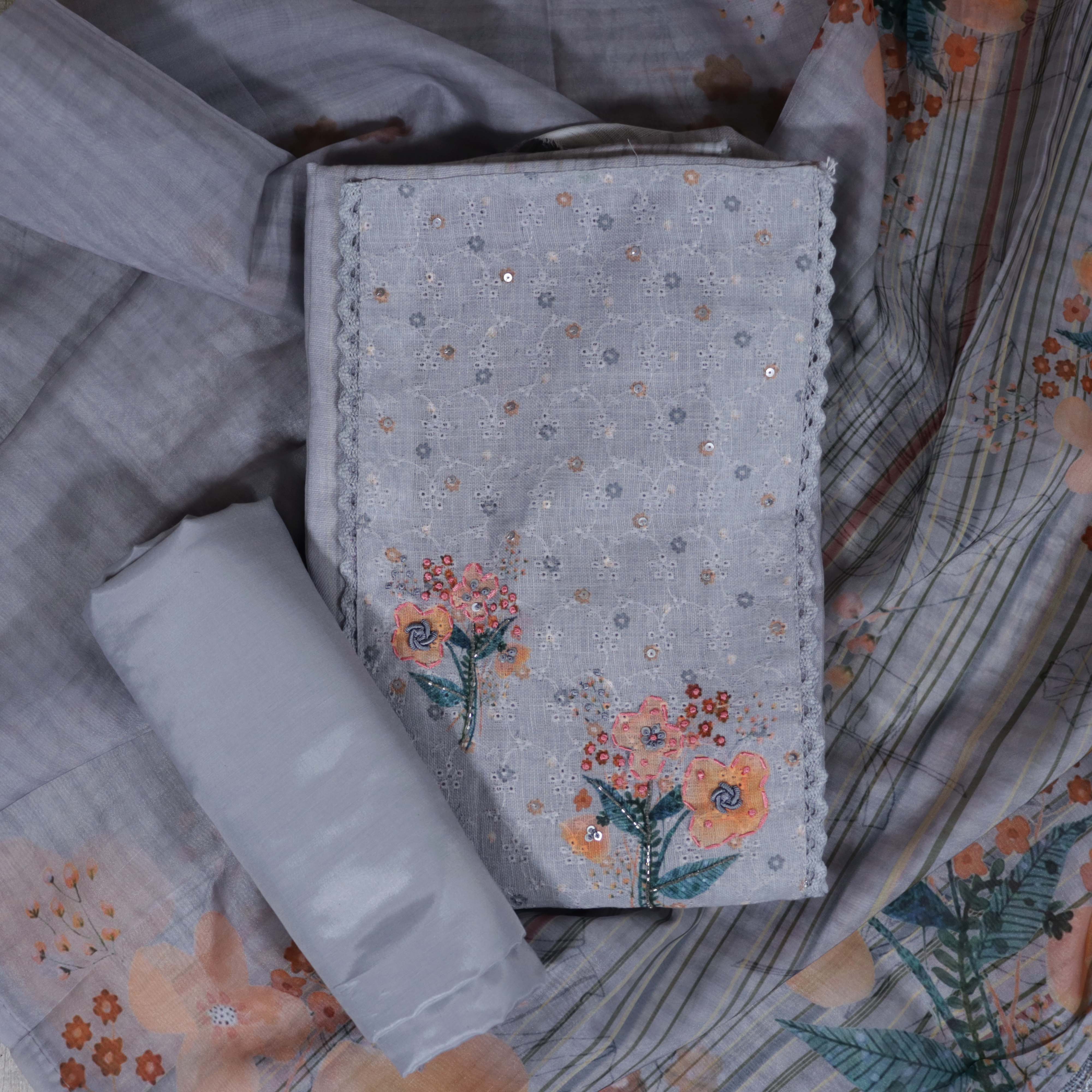 Load image into Gallery viewer, Linen Cotton Unstitched Suit -3790