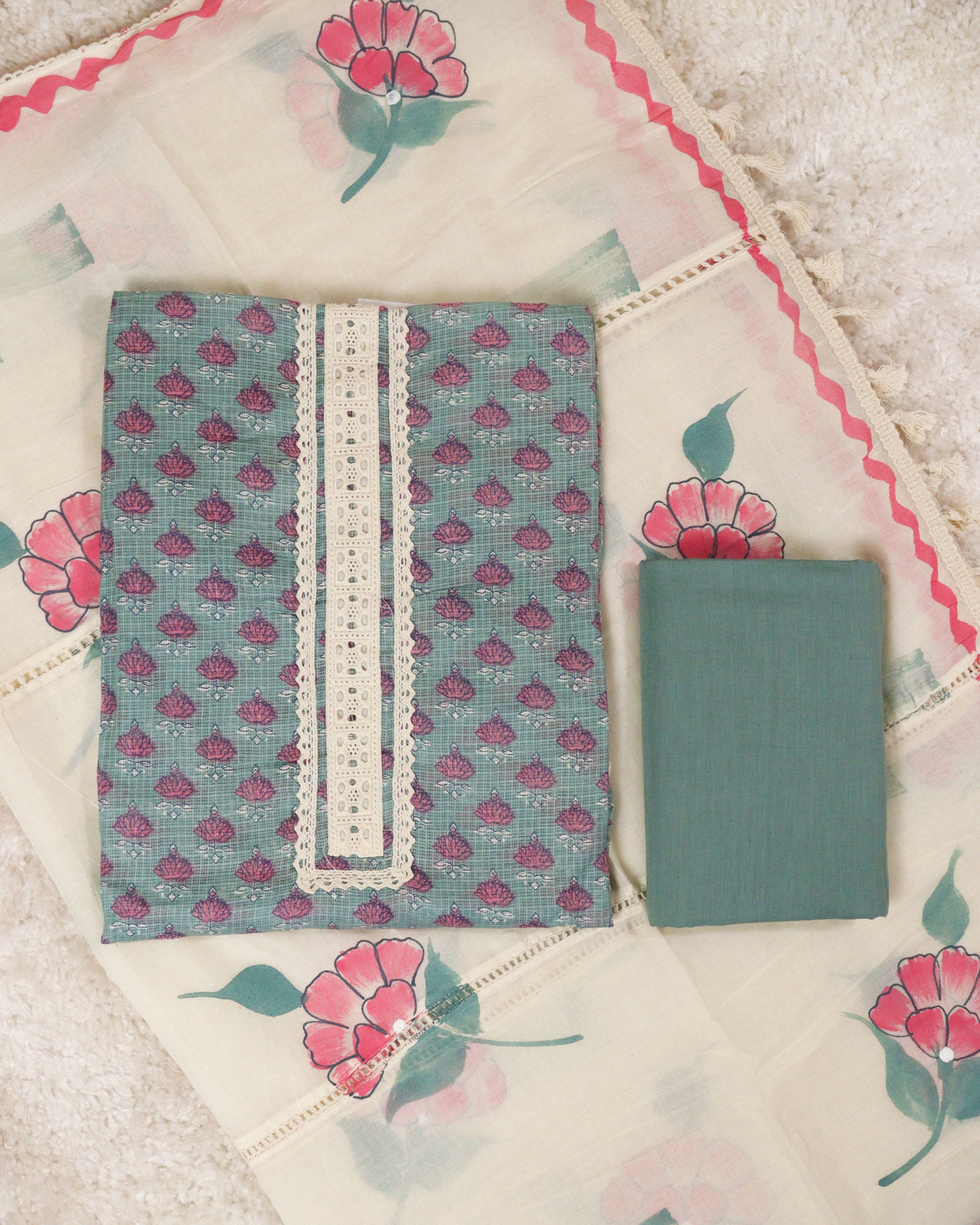 Load image into Gallery viewer, Kota Doria Unstitched Suit-0940