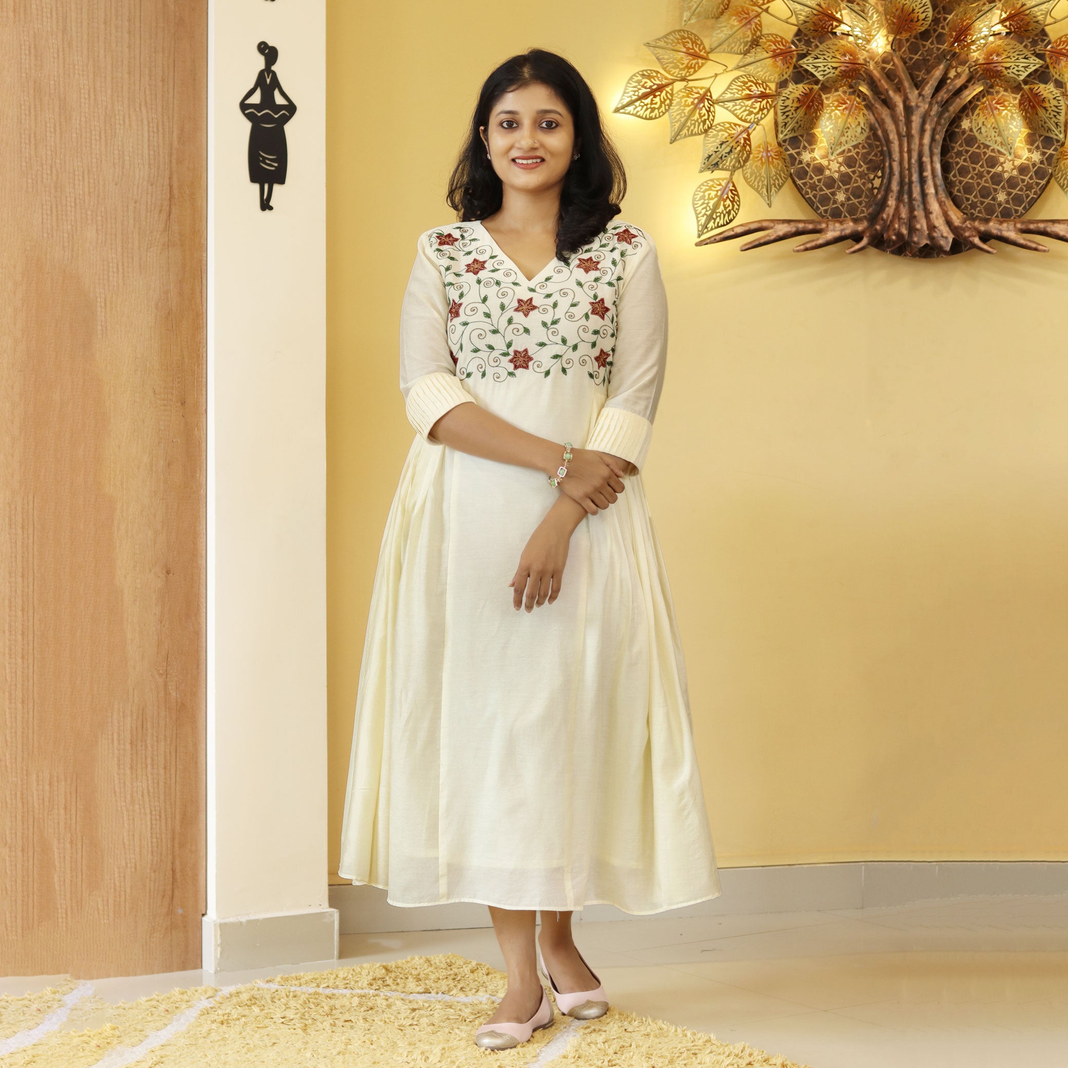 Load image into Gallery viewer, Chanderi Silk Kurti( PRE-ORDER)-4124