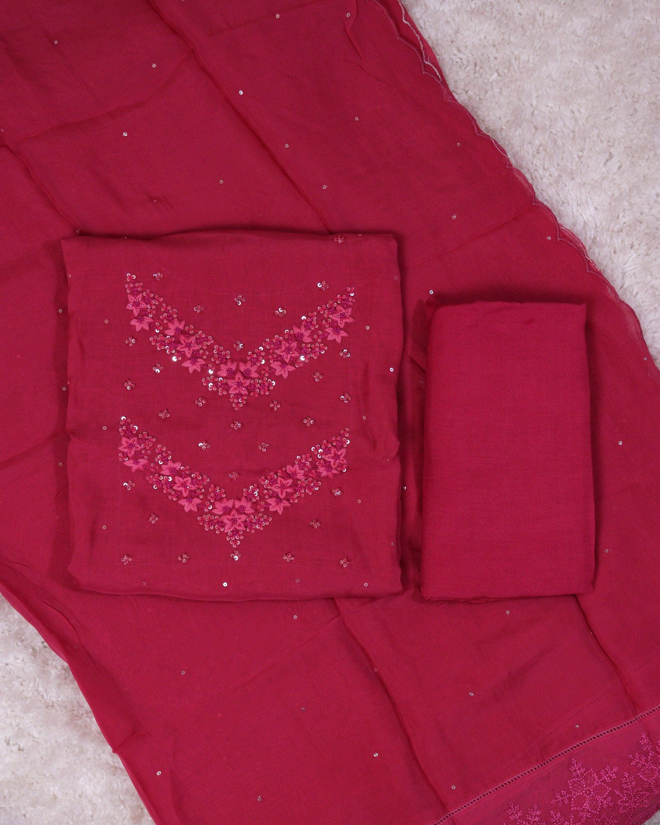 Load image into Gallery viewer, Viscose Organza Unstitched Suit-1020