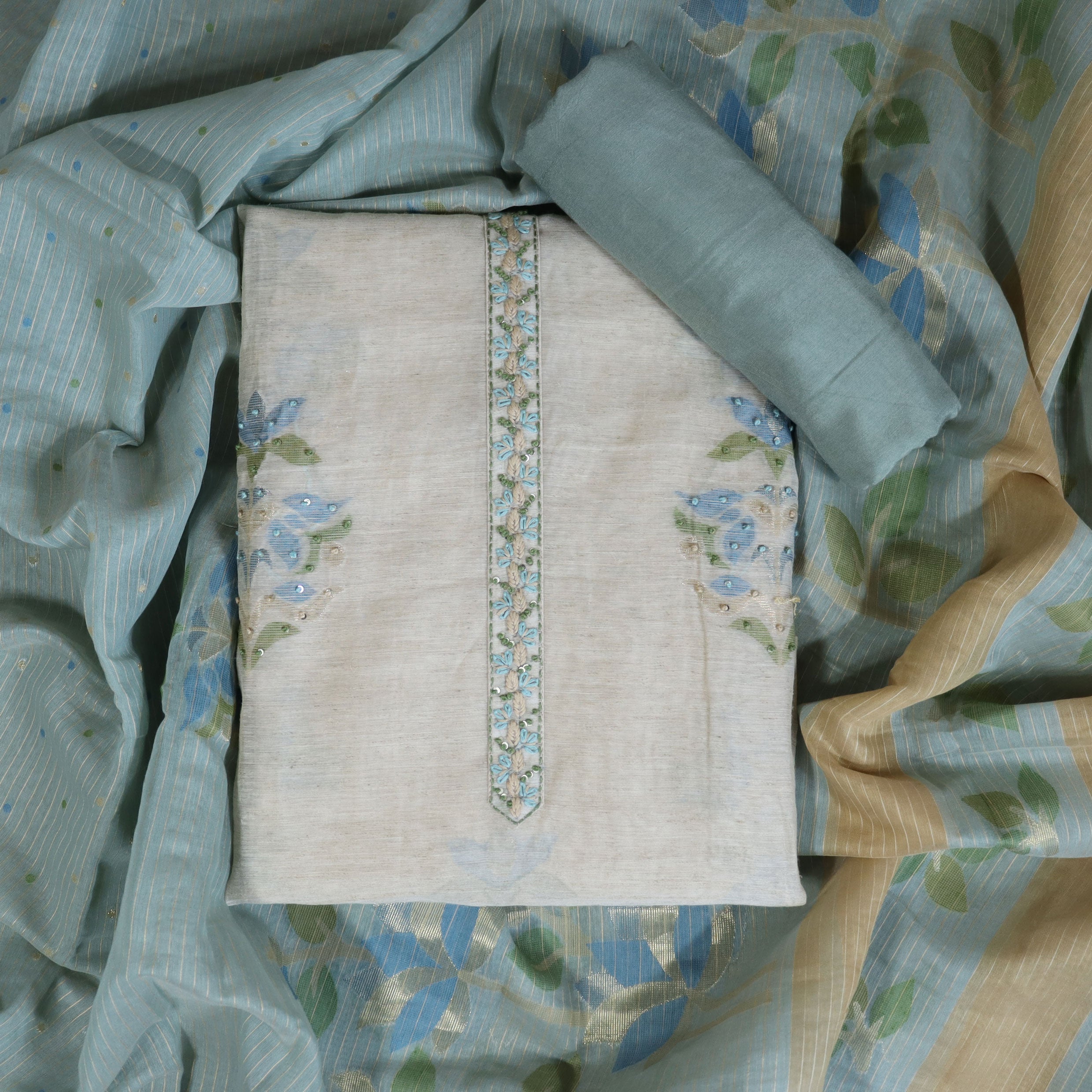 Load image into Gallery viewer, chanderi silk unstitched suit-4144